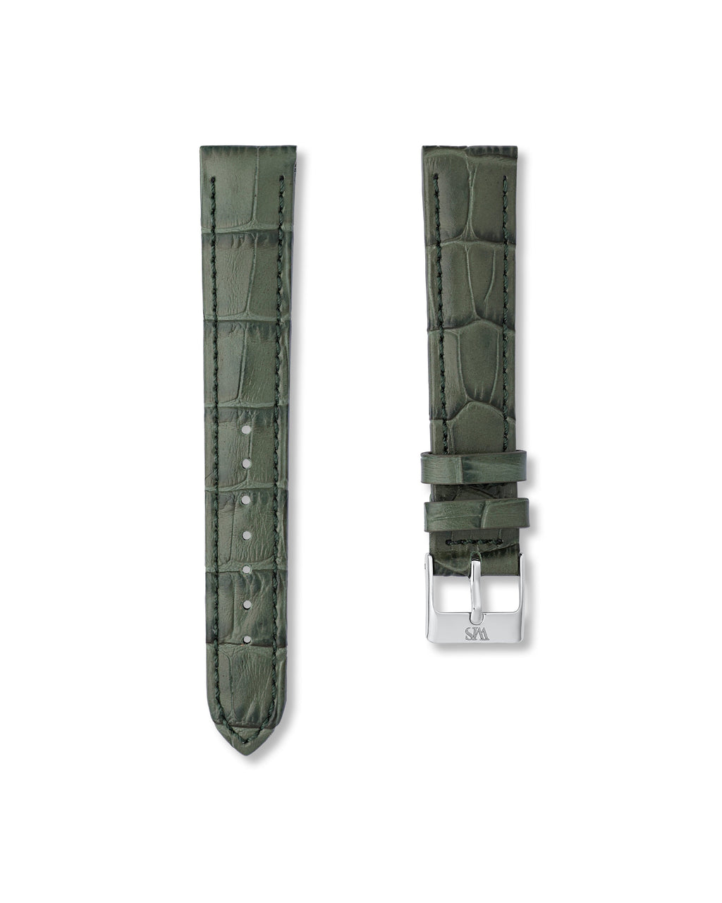 Emerald Green Italian Alligator Leather Watch Strap 19mm