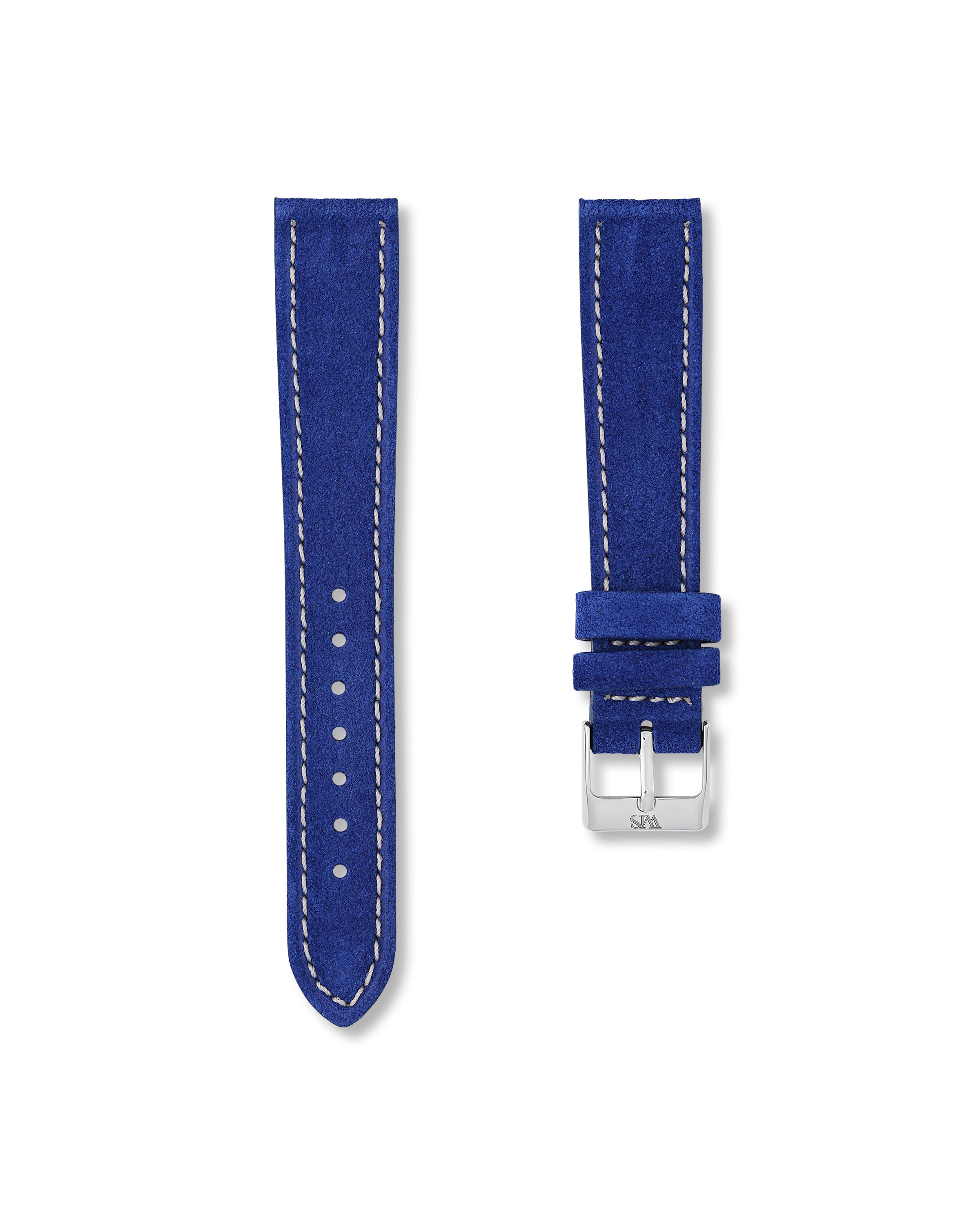 Ocean Blue Suede Leather Watch Strap 18mm