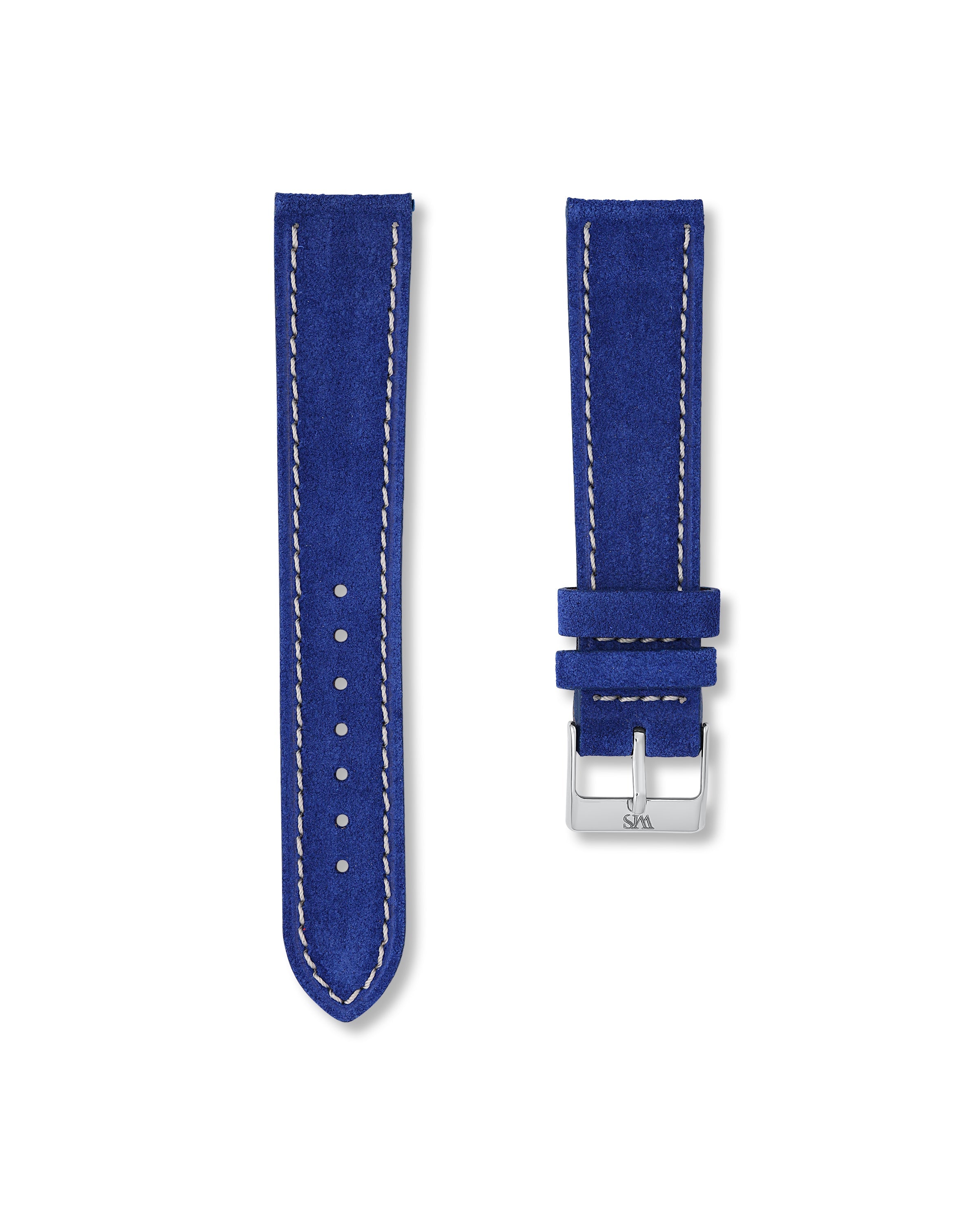 Ocean Blue Suede Leather Watch Strap 21mm