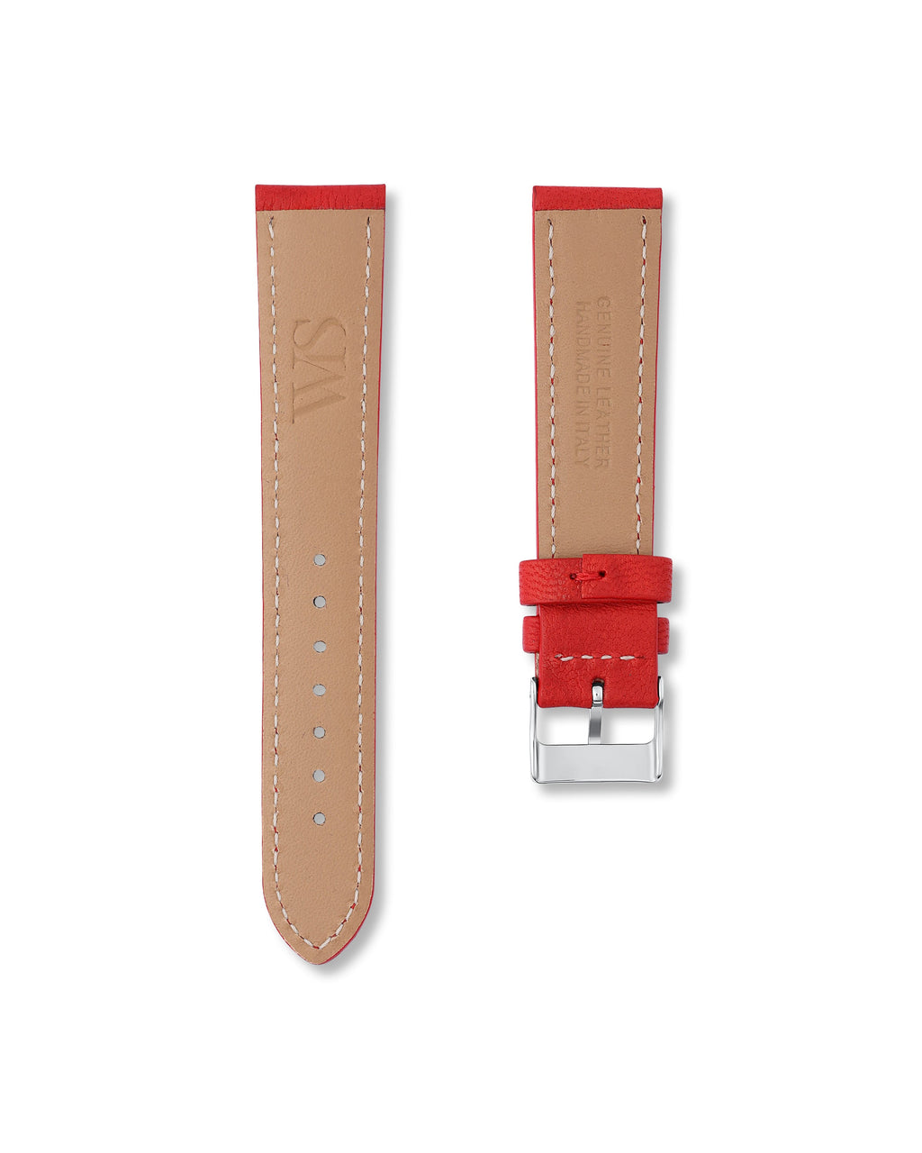 Strawberry Red Italian Calf Leather Watch Strap 21mm