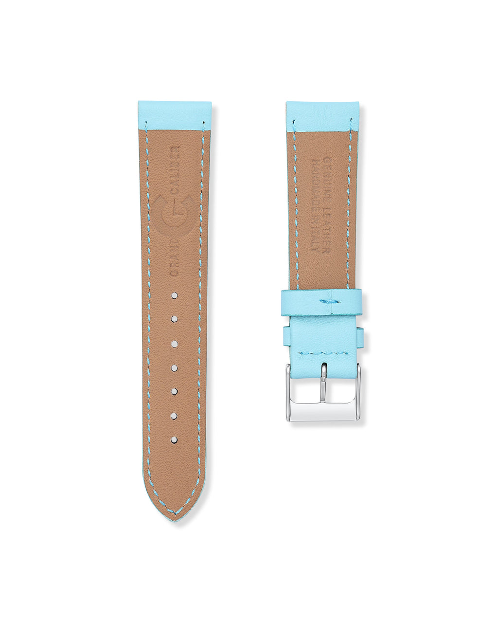 Sky Blue Handmade Italian Leather Watch Strap 20mm