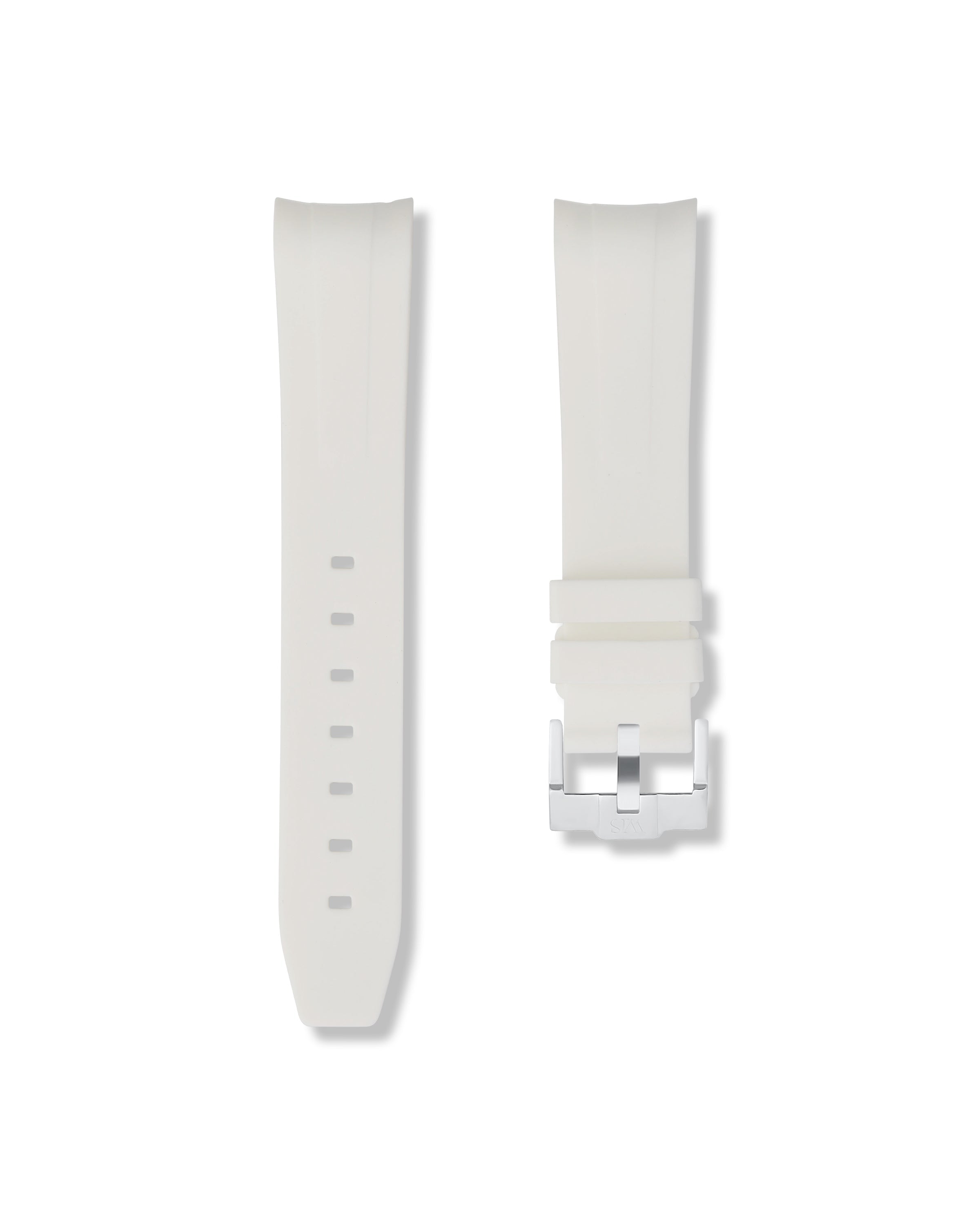 Polar White Curved Rubber Strap 21mm