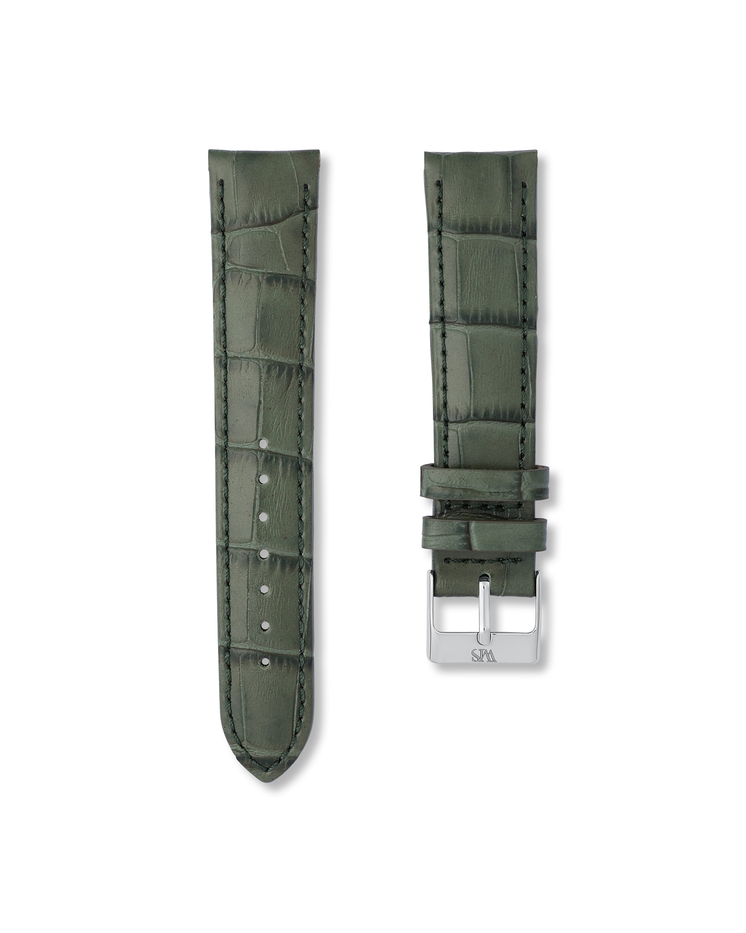 Emerald Green Italian Alligator Leather Watch Strap 20mm