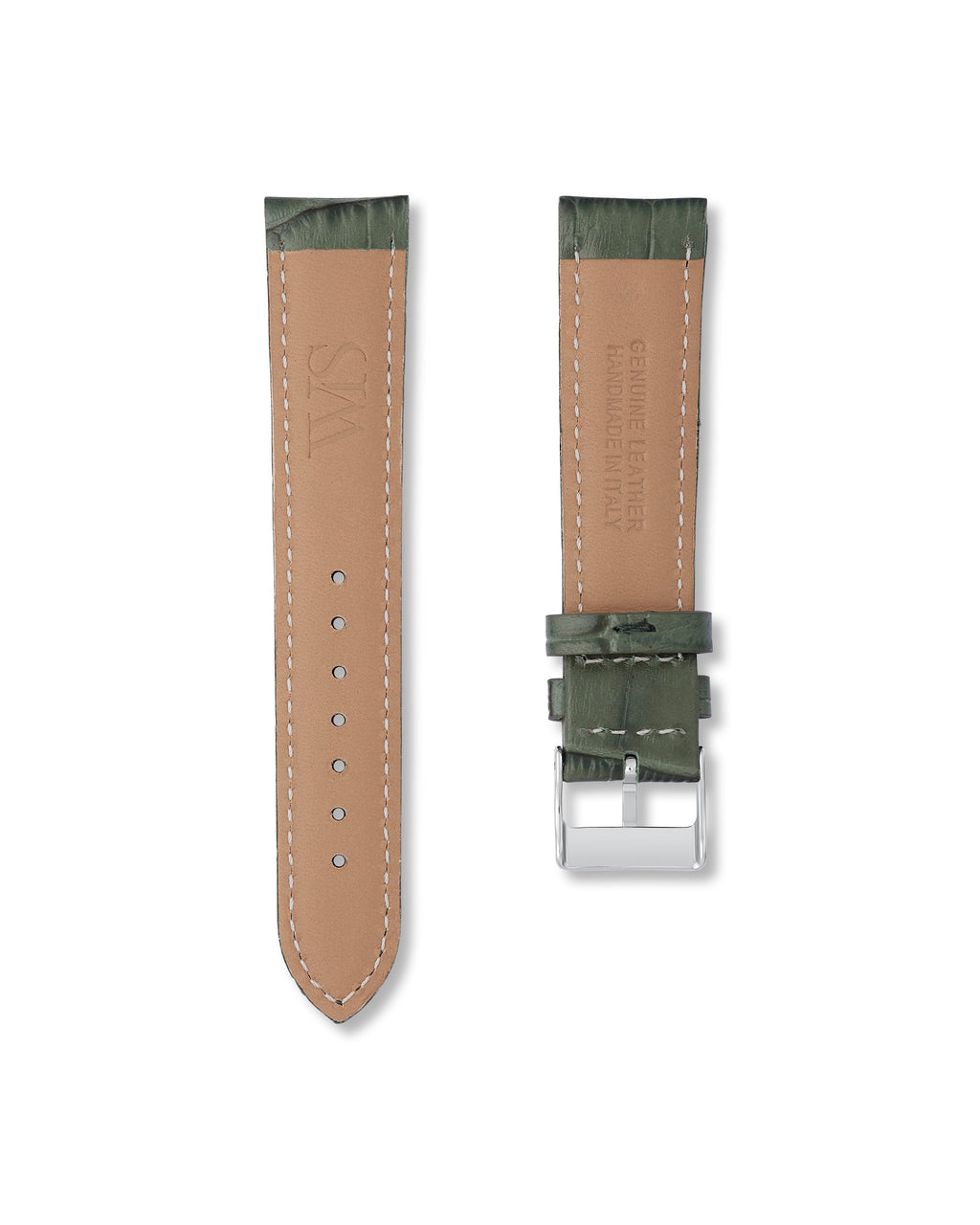 Emerald Green Italian Alligator Leather Watch Strap 20mm