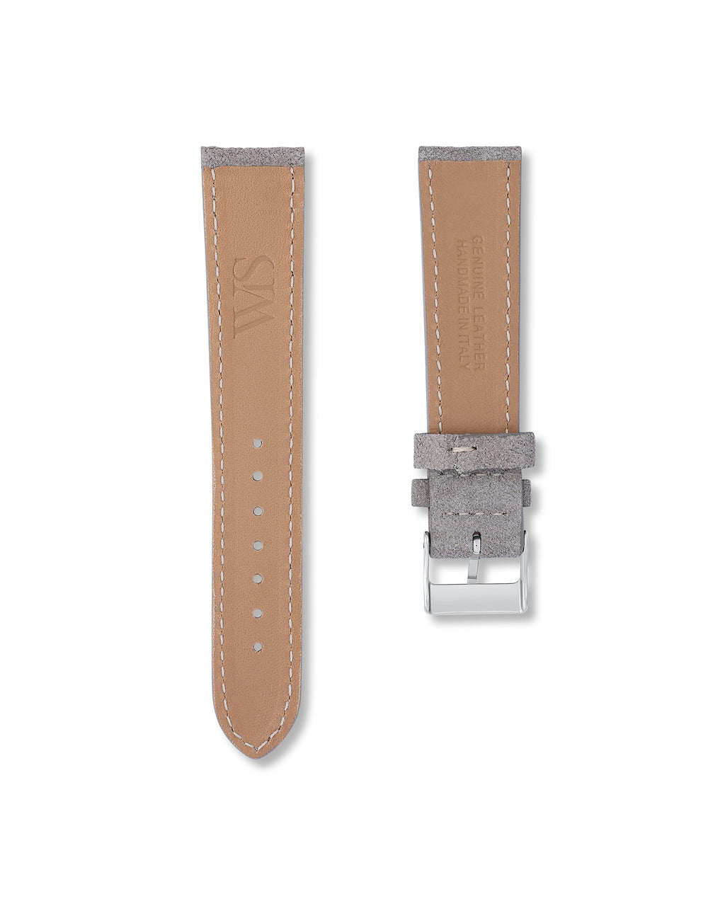 Slate Grey Suede Leather Watch Strap 21mm