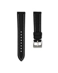 Tuxedo Black White Stitched Sailcloth Strap 20mm