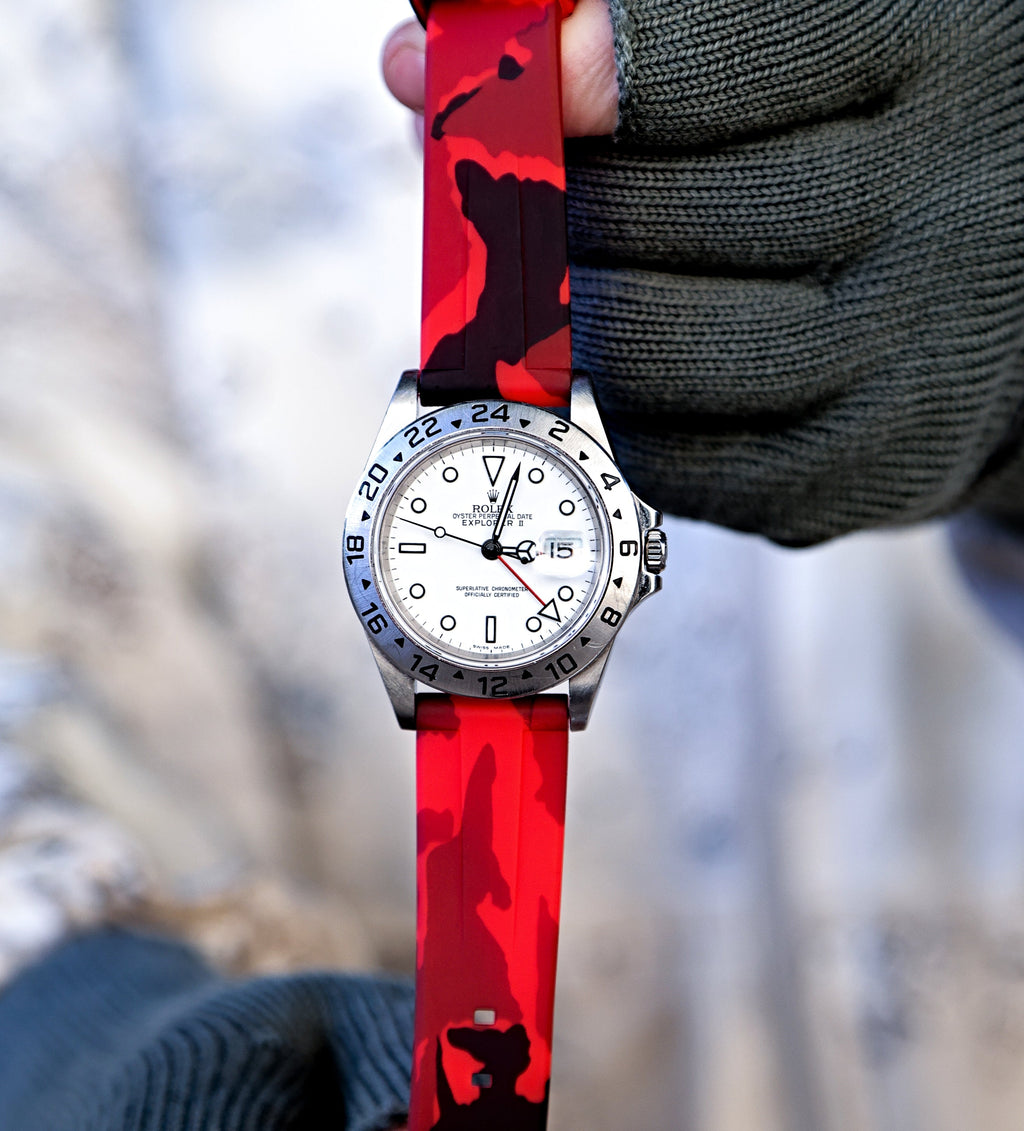 Red Camo Quick Release Rubber Strap 20mm