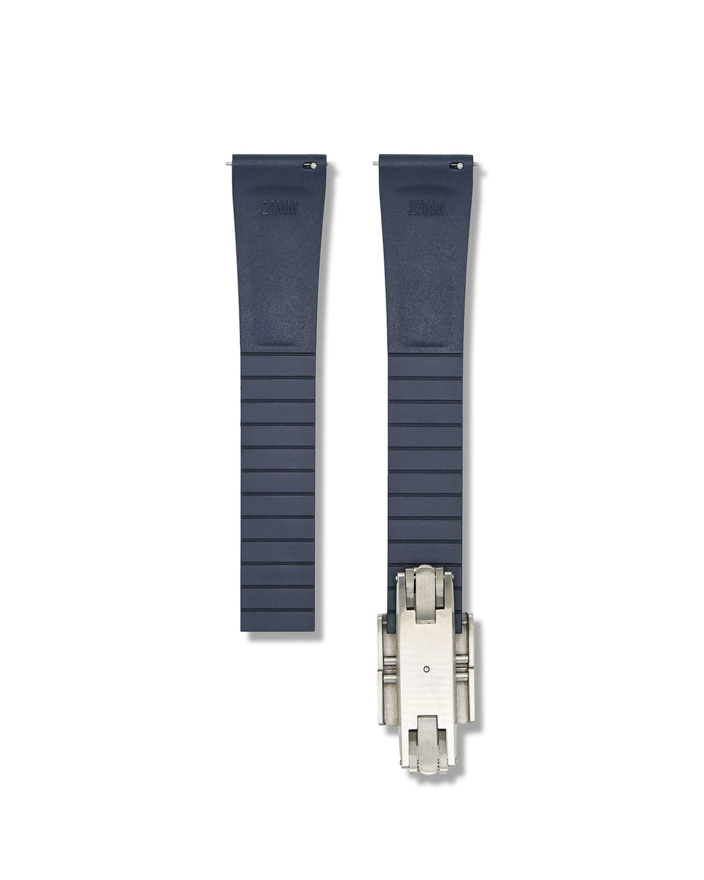 Patterned Blue Deployant Clasp Quick Release Rubber Strap 22mm