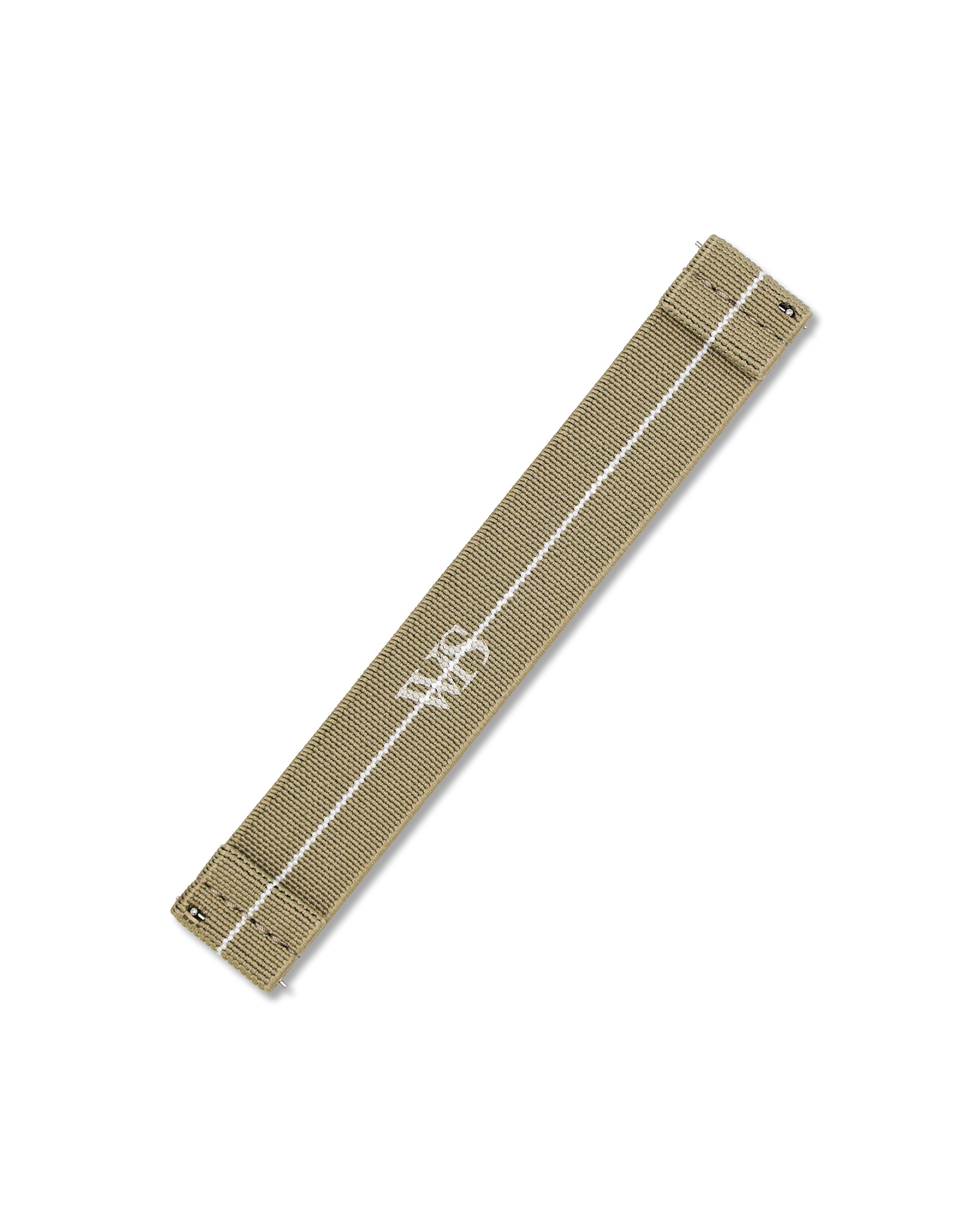 Sand Tan White Stripe Elastic Watch Strap 21mm