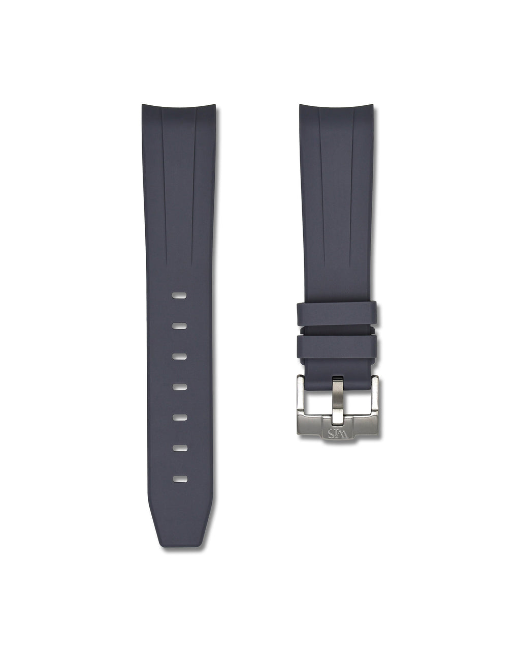 Charcoal Grey Curved Rubber Strap 20mm