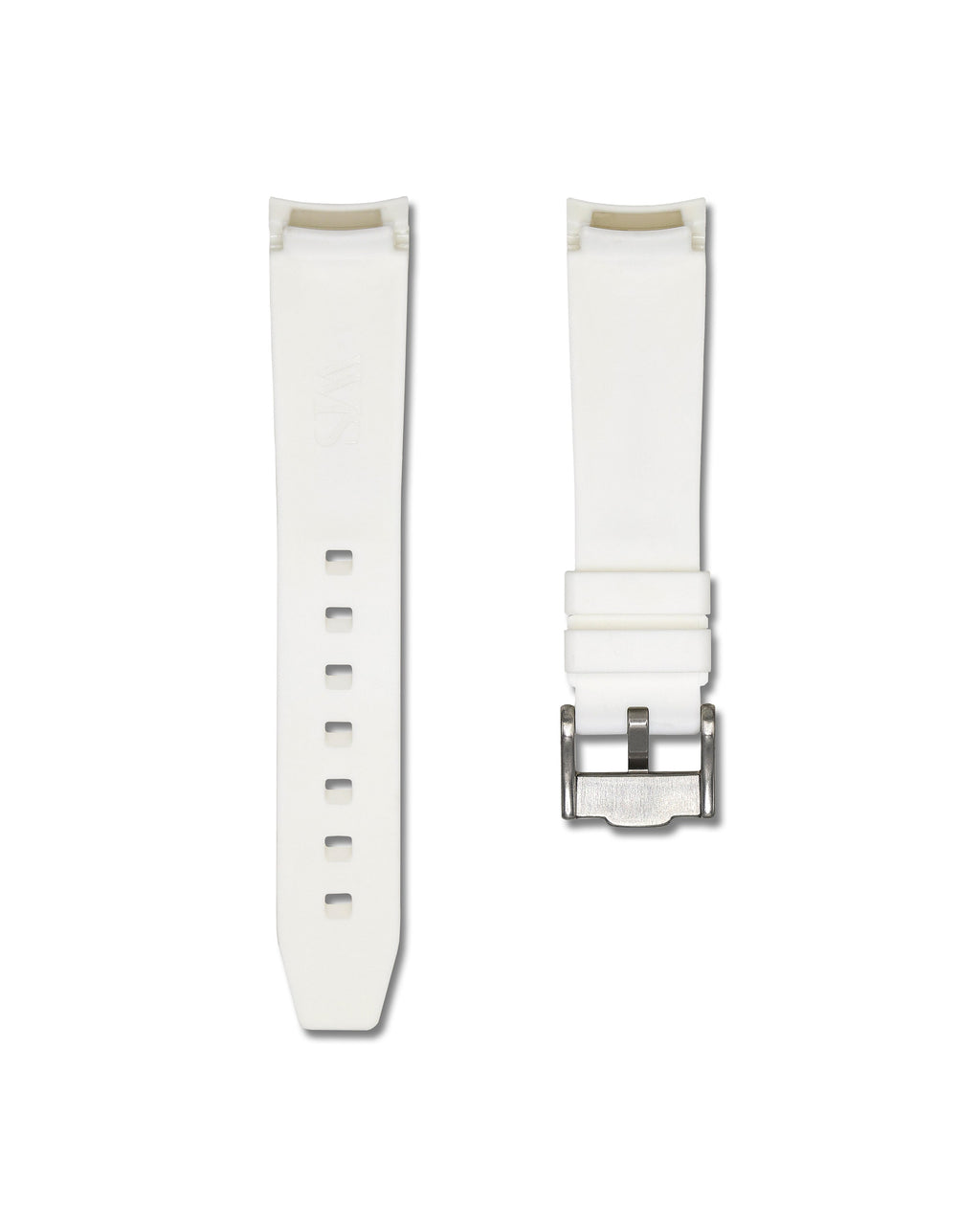 Polar White with Red Stripe Curved Rubber Strap 20mm