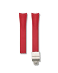 Scarlet Red Deployant Clasp Quick Release Rubber Strap 20mm