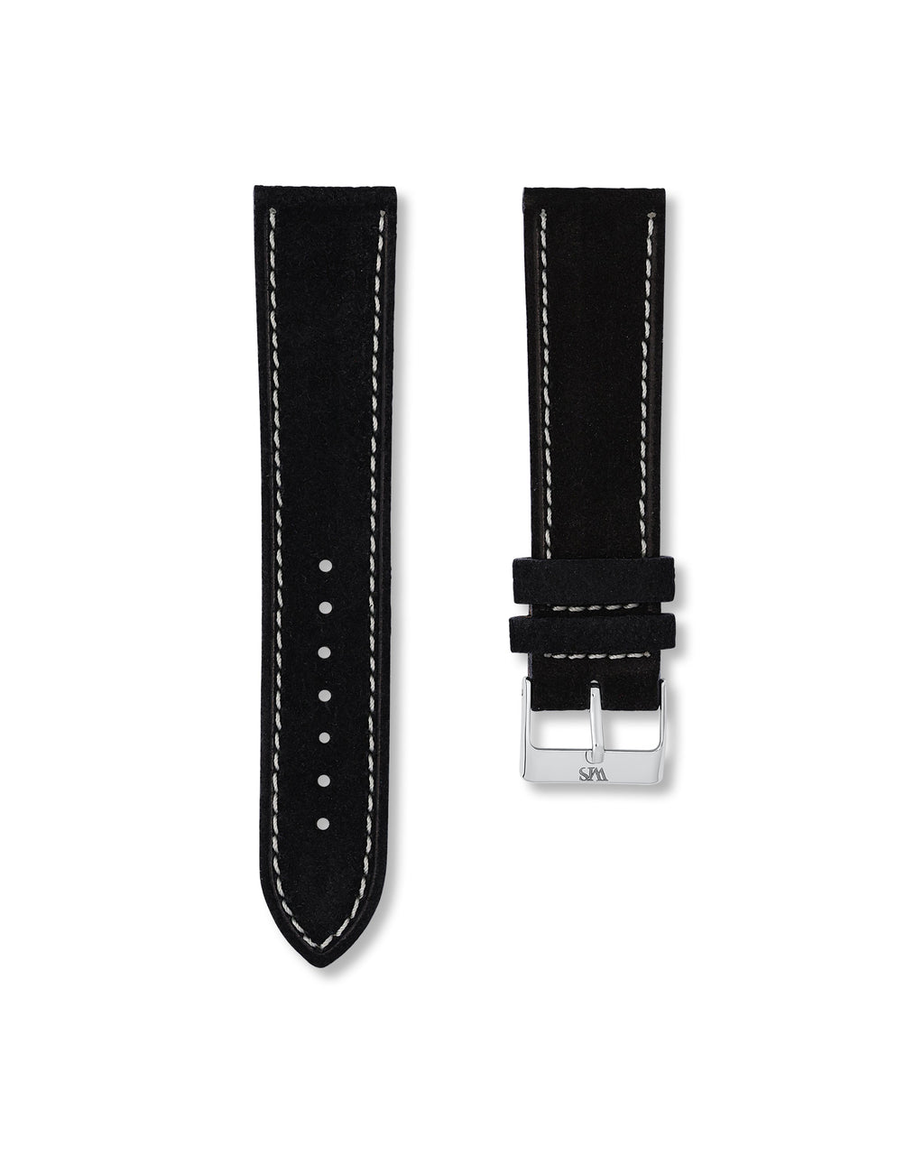 Tuxedo Black Suede Leather Watch Strap 23mm