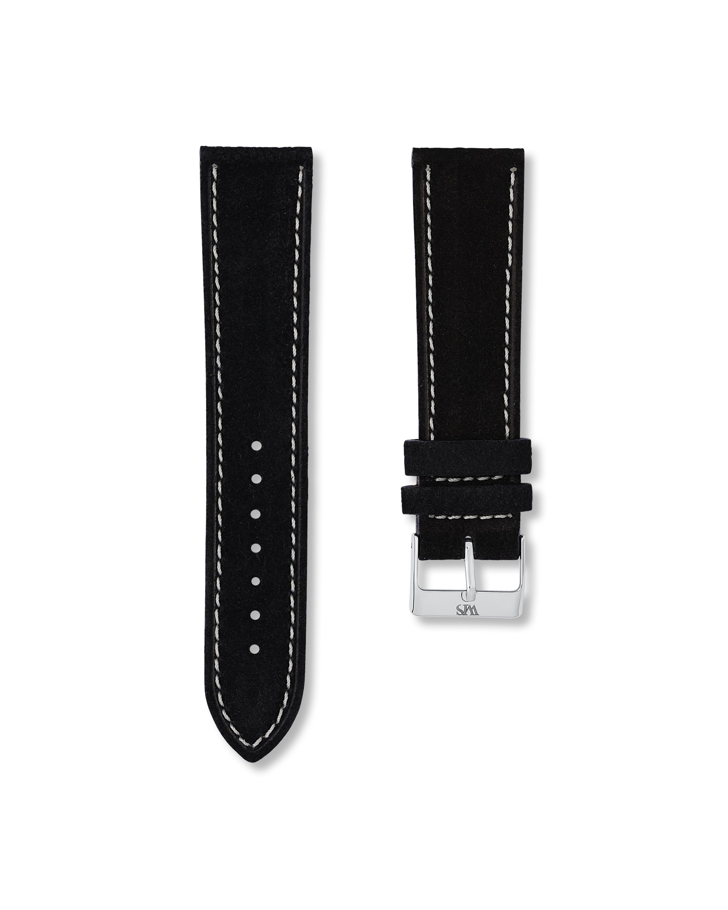 Tuxedo Black Suede Leather Watch Strap 23mm