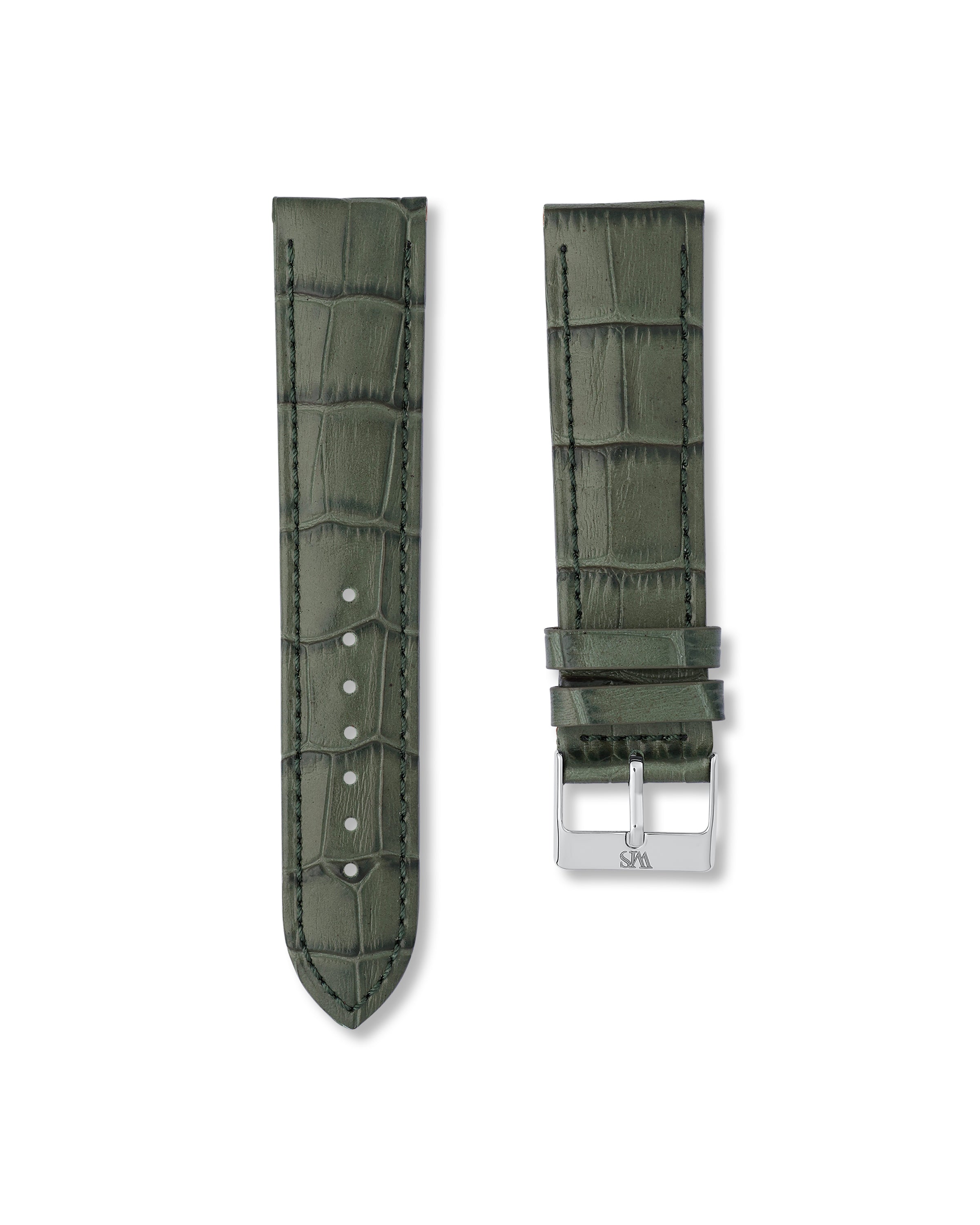 Emerald Green Italian Alligator Leather Watch Strap 22mm
