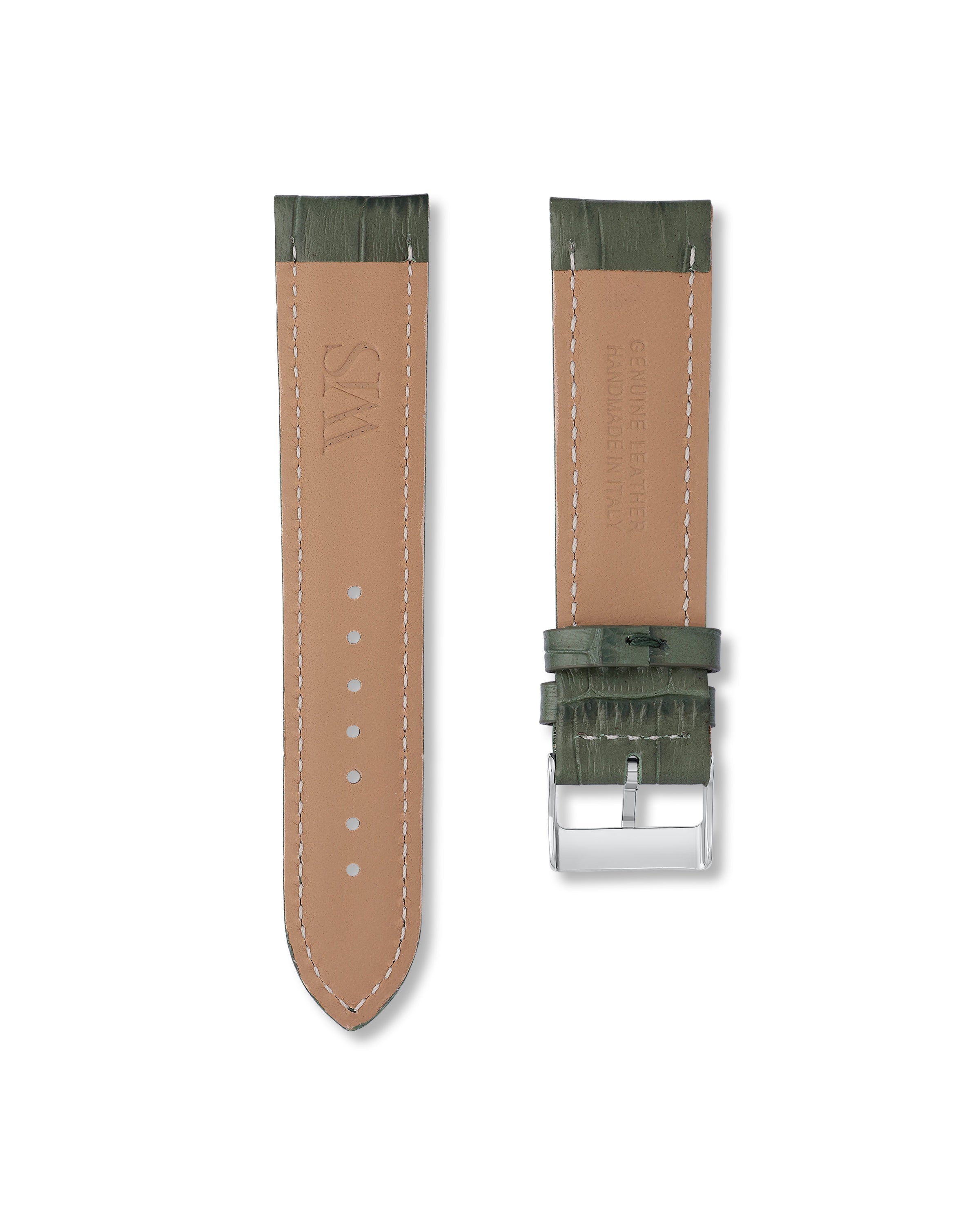 Emerald Green Italian Alligator Leather Watch Strap 22mm