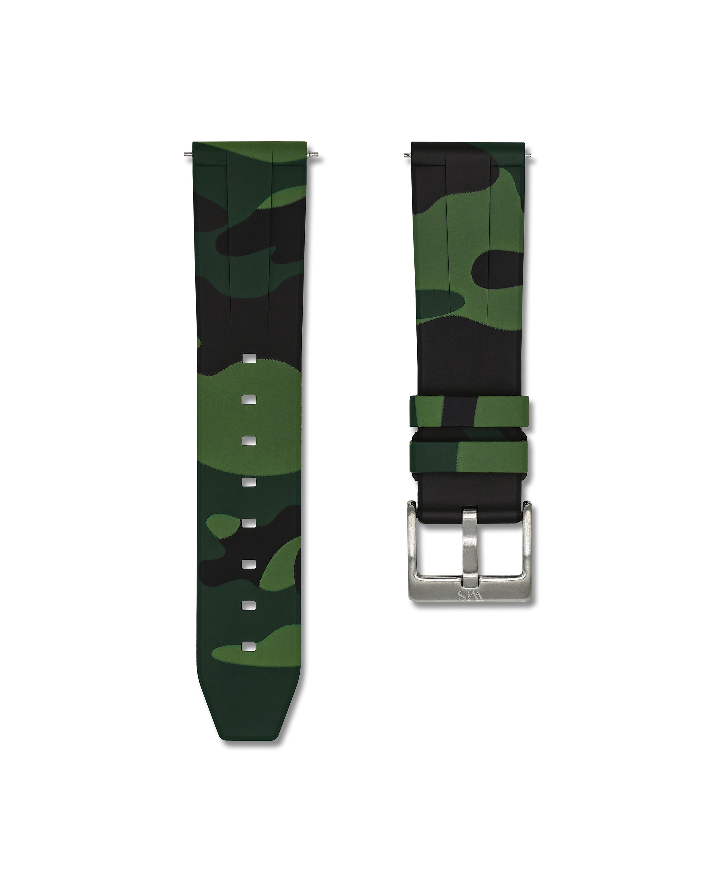 Green Camo Quick Release Rubber Strap 22mm