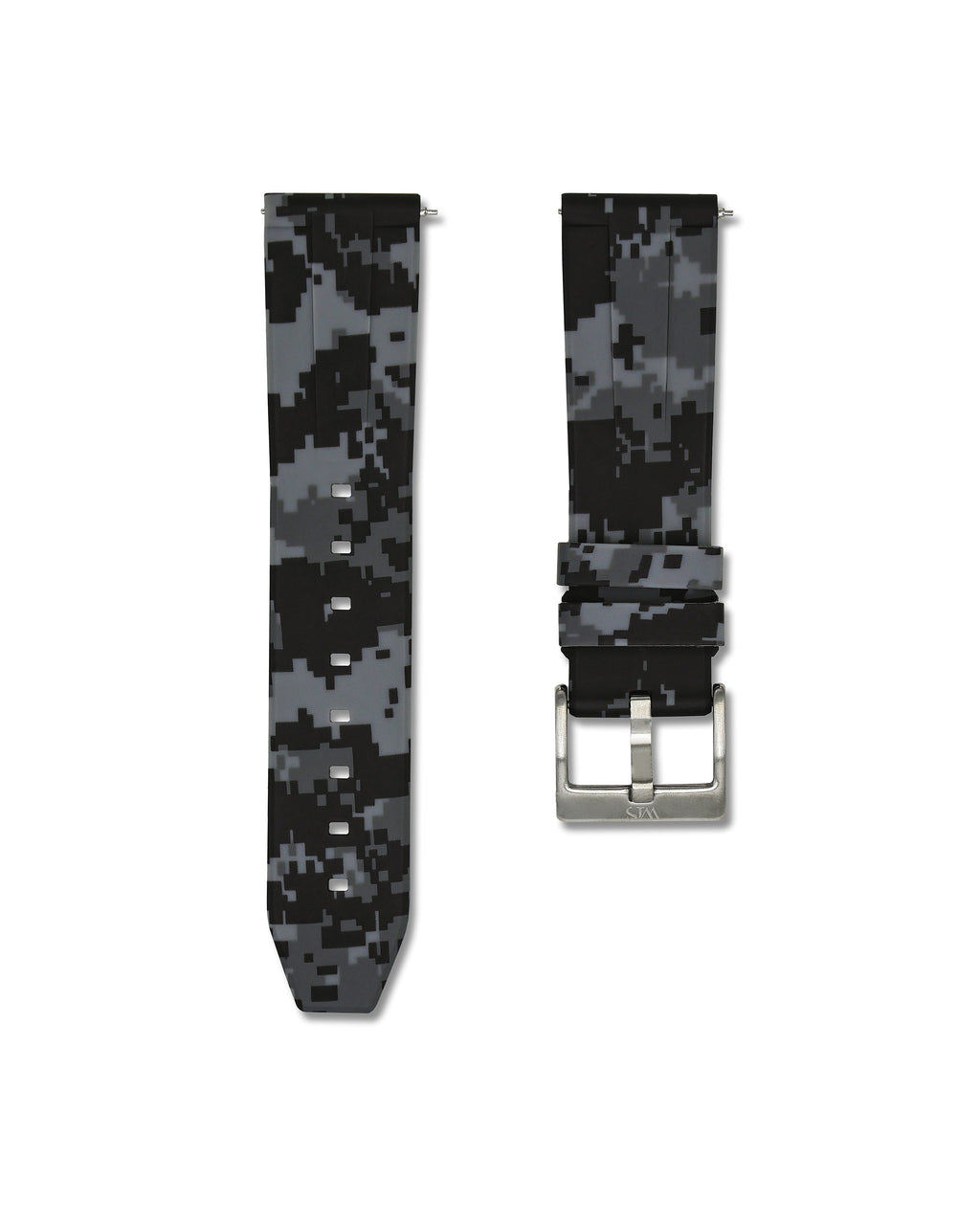 Grey Digital Camo Quick Release Rubber Strap 22mm