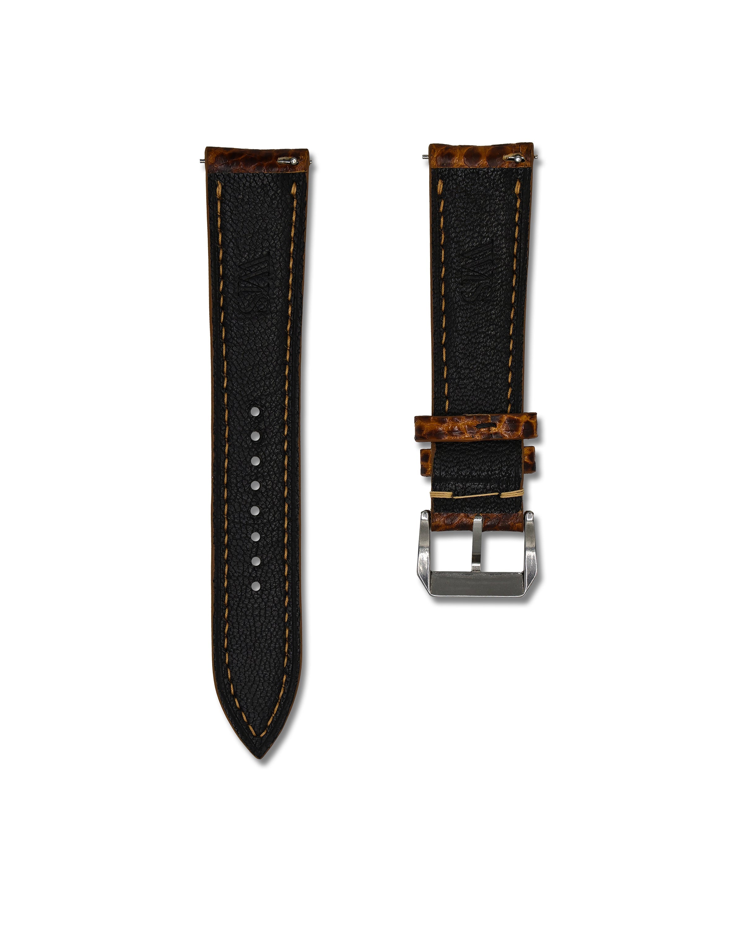 Tiger's Eye Bespoke Ostrich Shin Leather Watch Strap 22mm