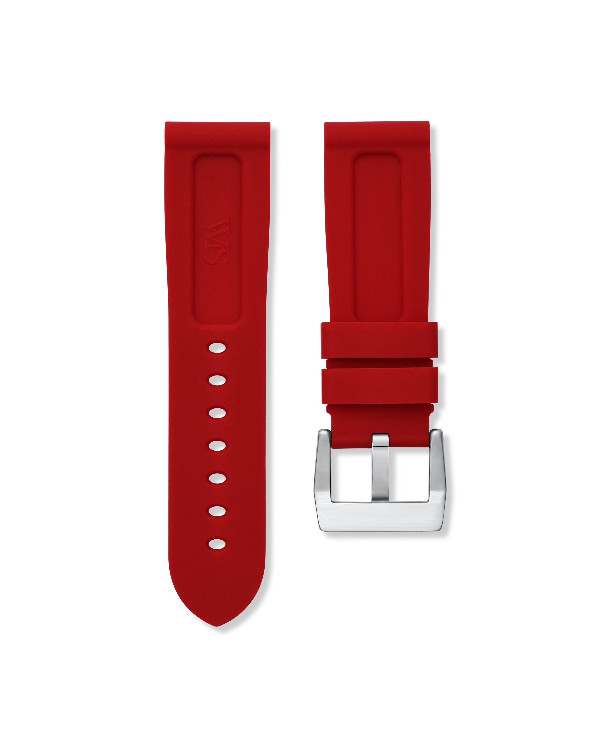 Scarlet Red Rubber Strap 22mm