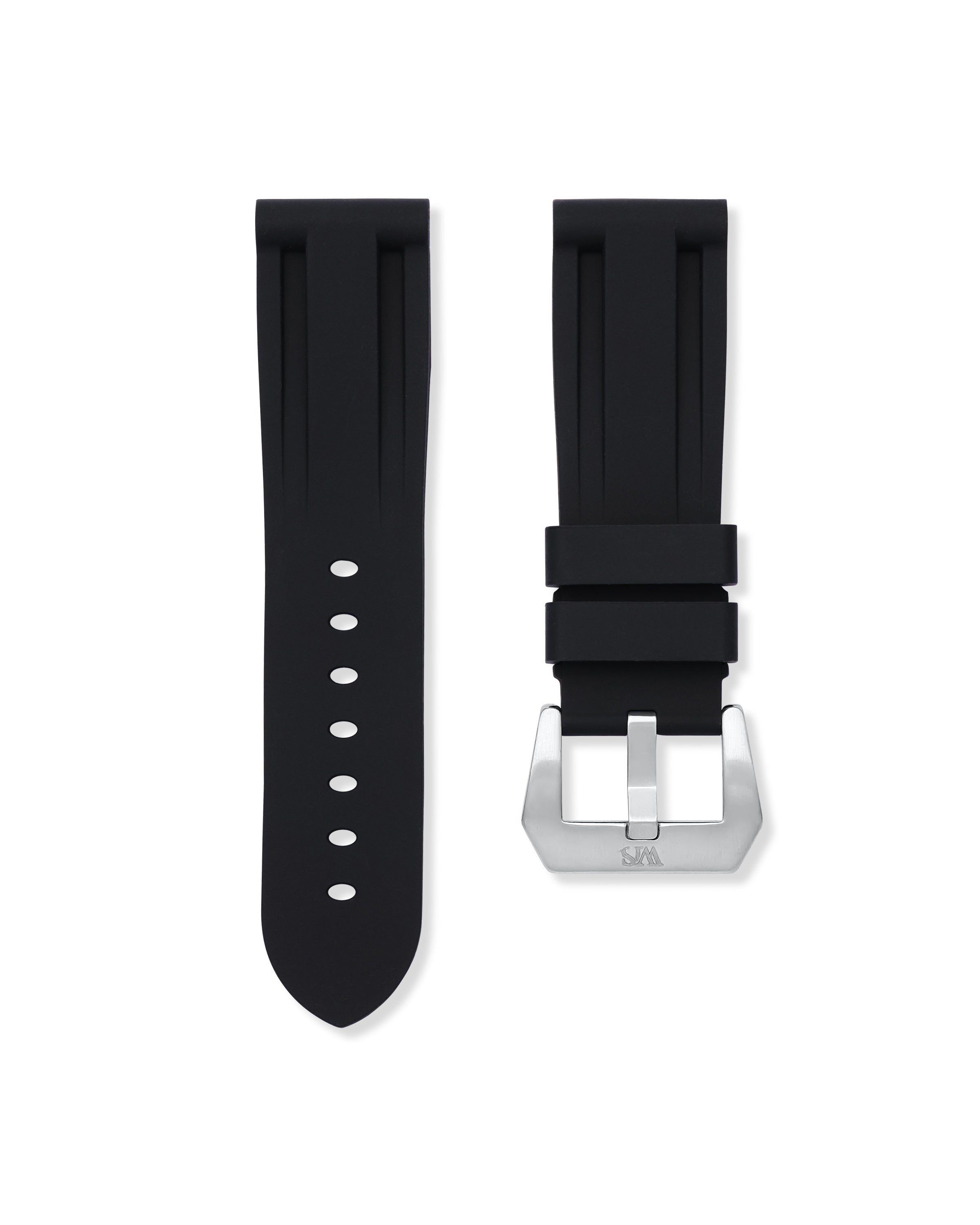 Tuxedo Black Rubber Strap 24mm