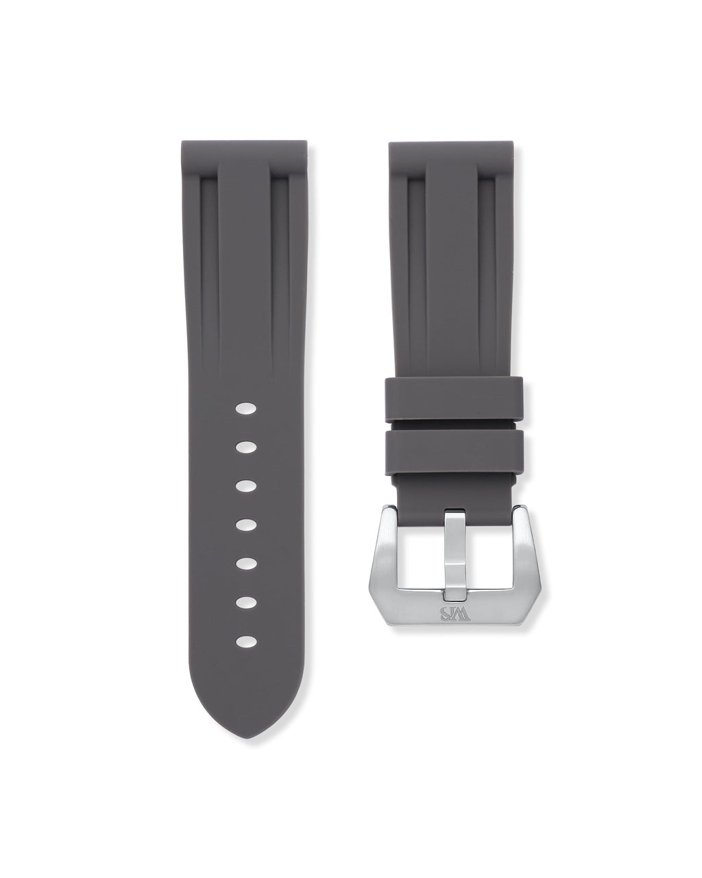 Charcoal Grey Rubber Strap 24mm