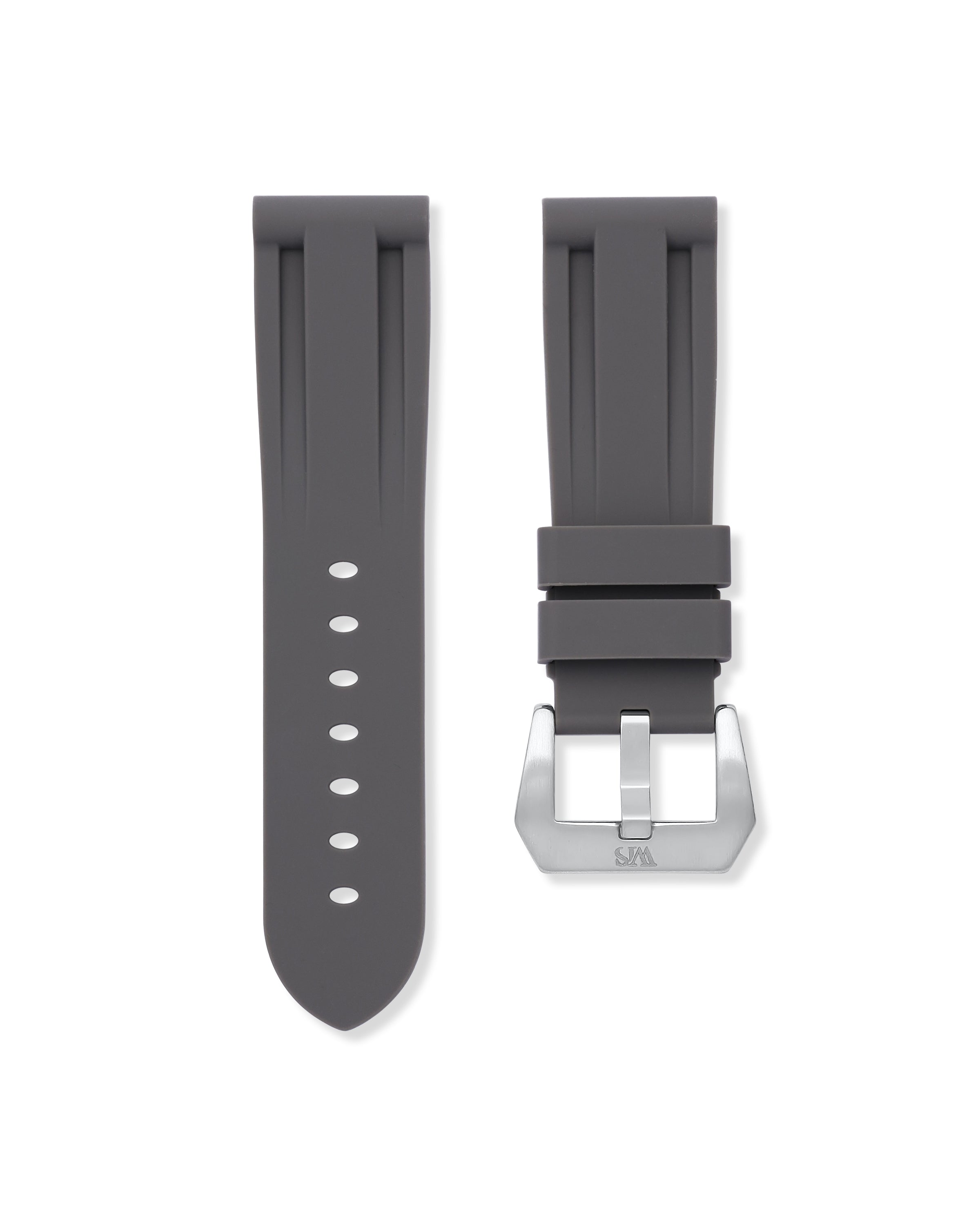 Charcoal Grey Rubber Strap 24mm