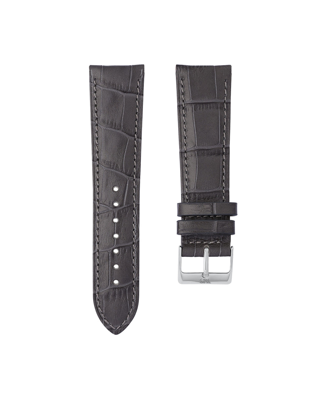 Charcoal Grey Italian Alligator Leather Watch Strap 24mm