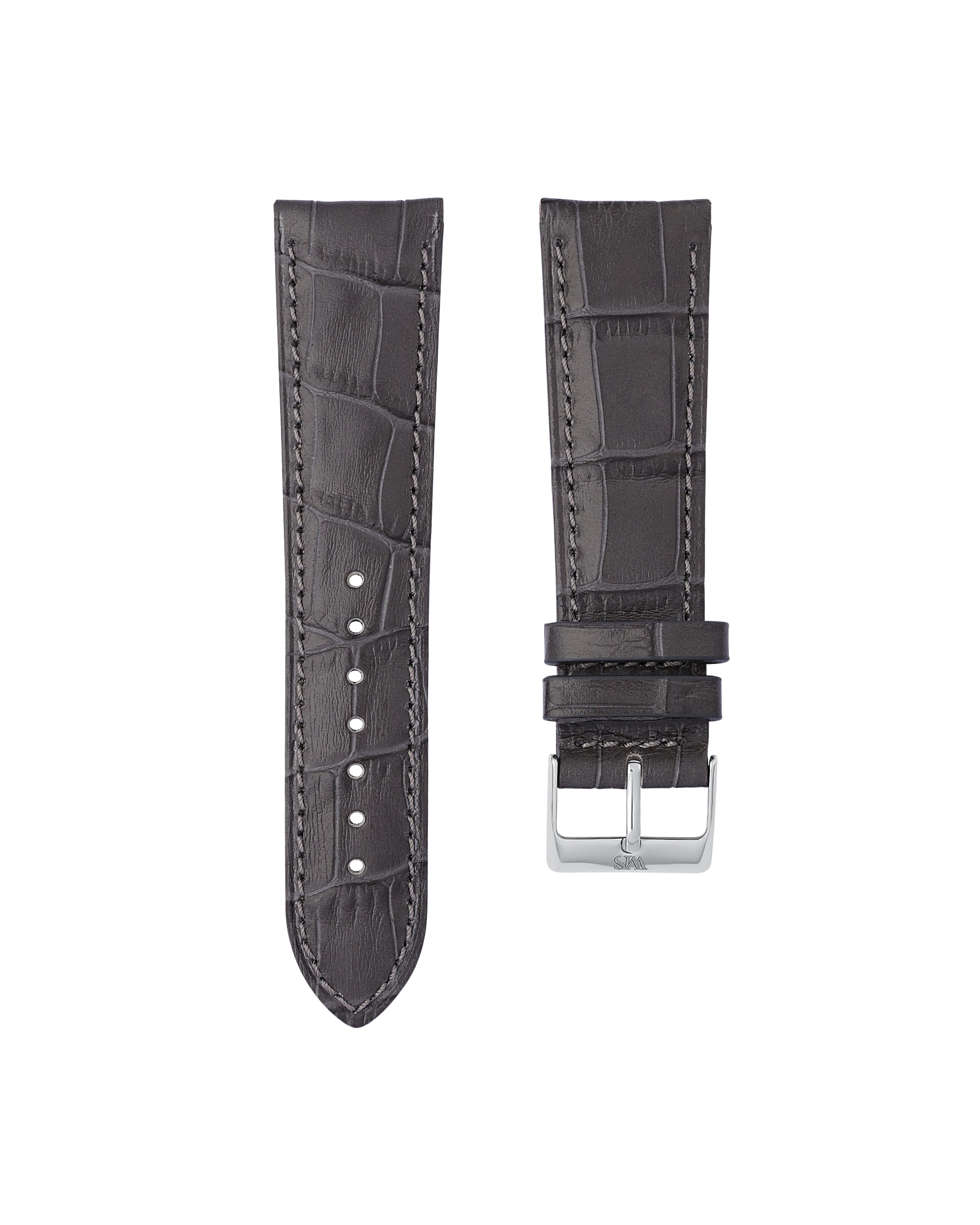Charcoal Grey Italian Alligator Leather Watch Strap 23mm