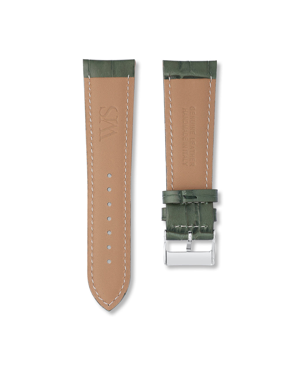 Emerald Green Italian Alligator Leather Watch Strap 24mm