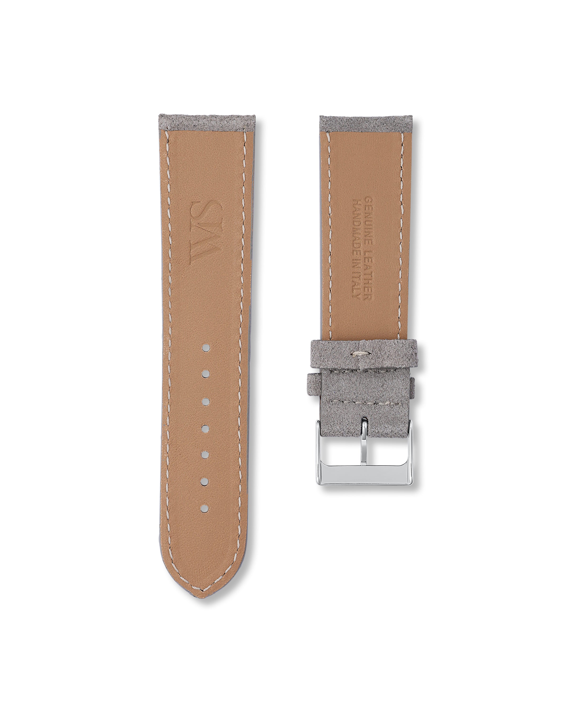 Slate Grey Suede Leather Watch Strap 24mm