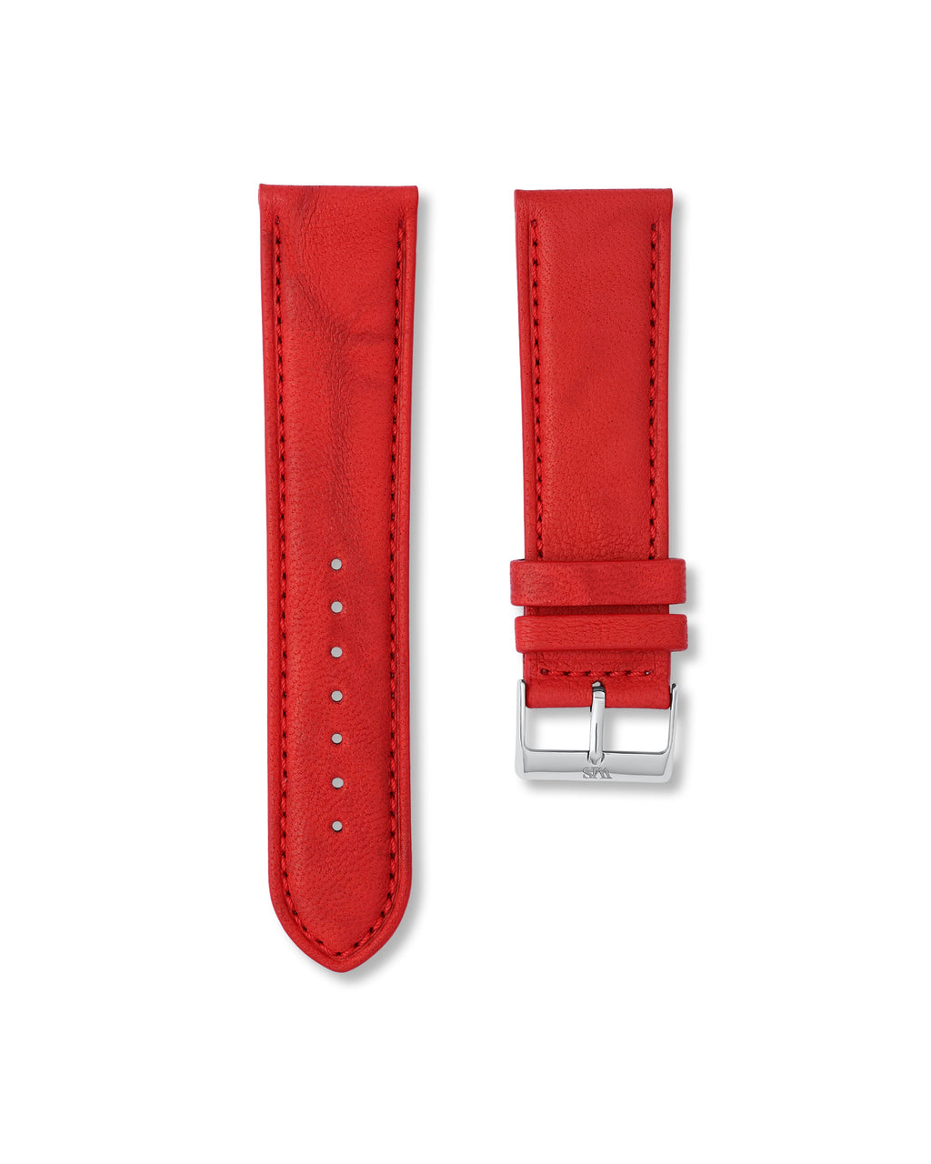 Strawberry Red Italian Calf Leather Watch Strap 24mm