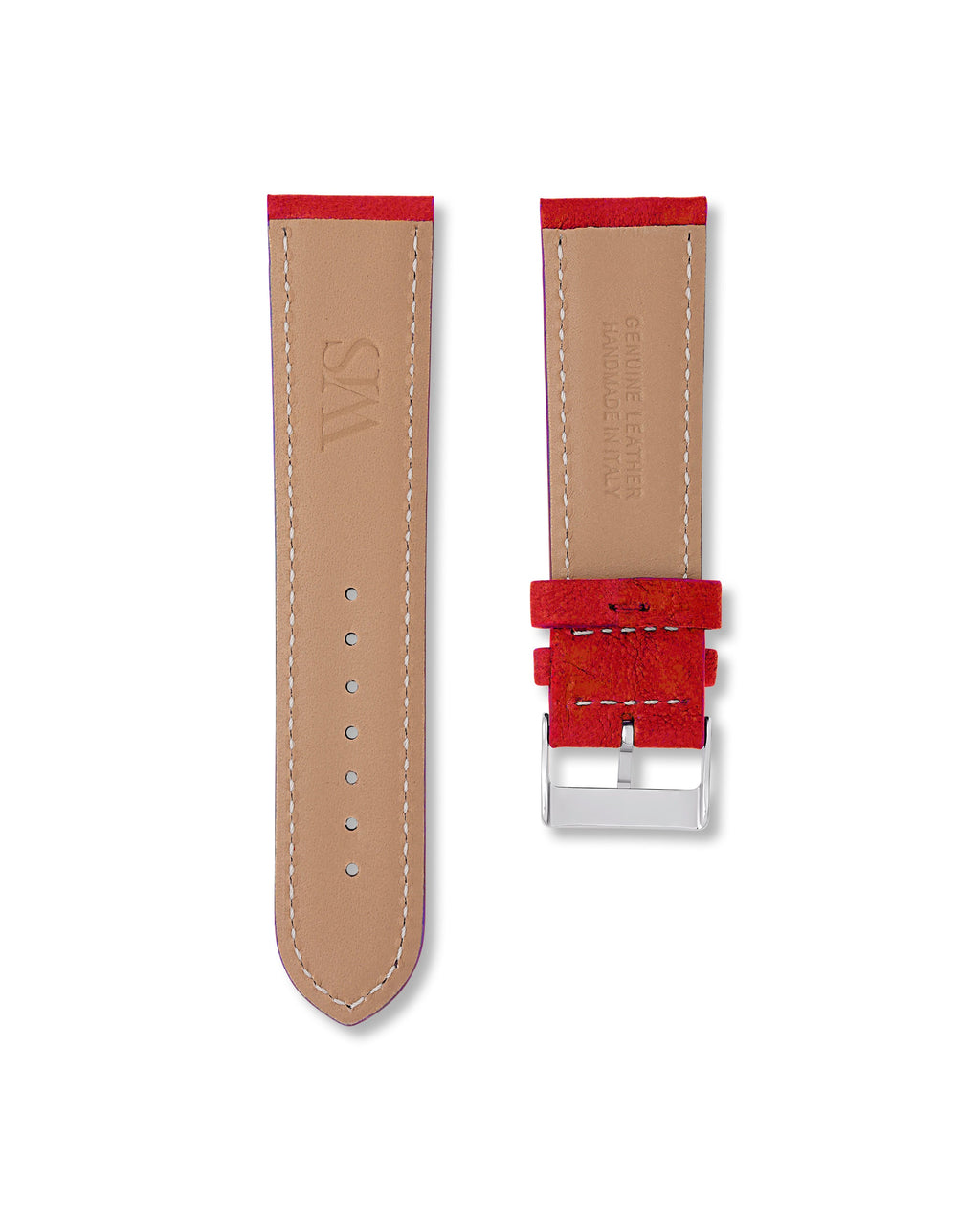 Strawberry Red Italian Calf Leather Watch Strap 24mm
