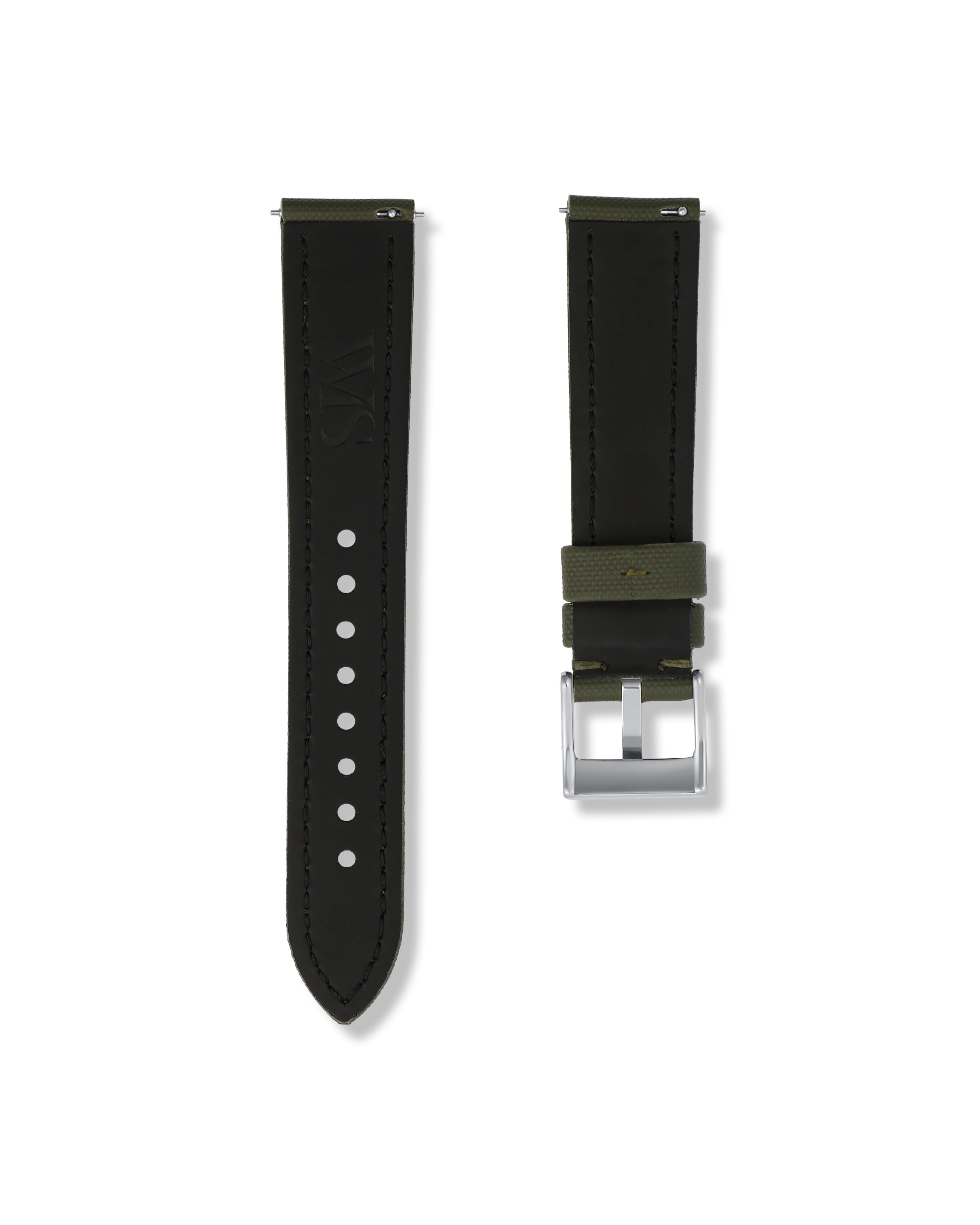 Army Green Sailcloth Strap 21mm