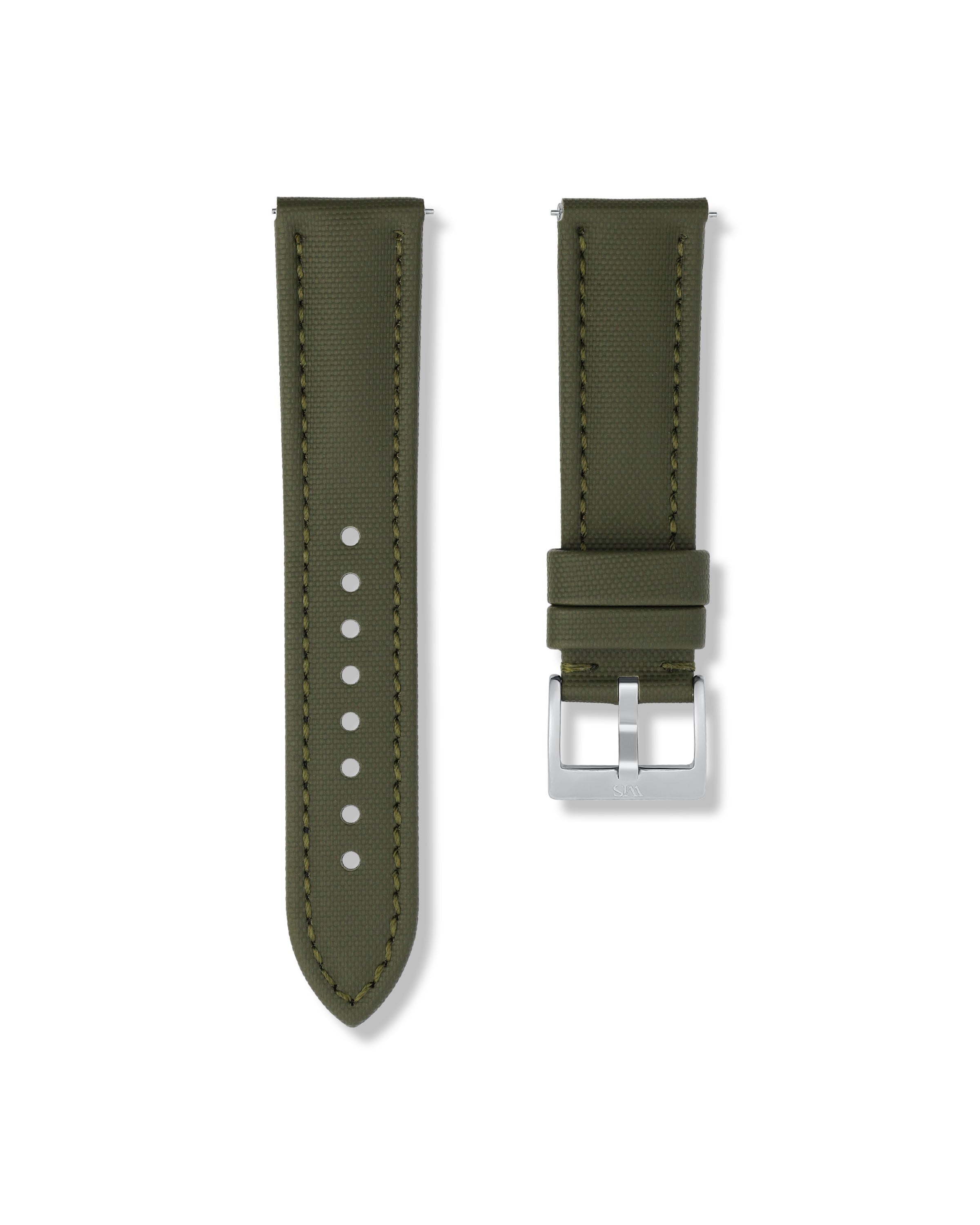 Army Green Sailcloth Strap 22mm