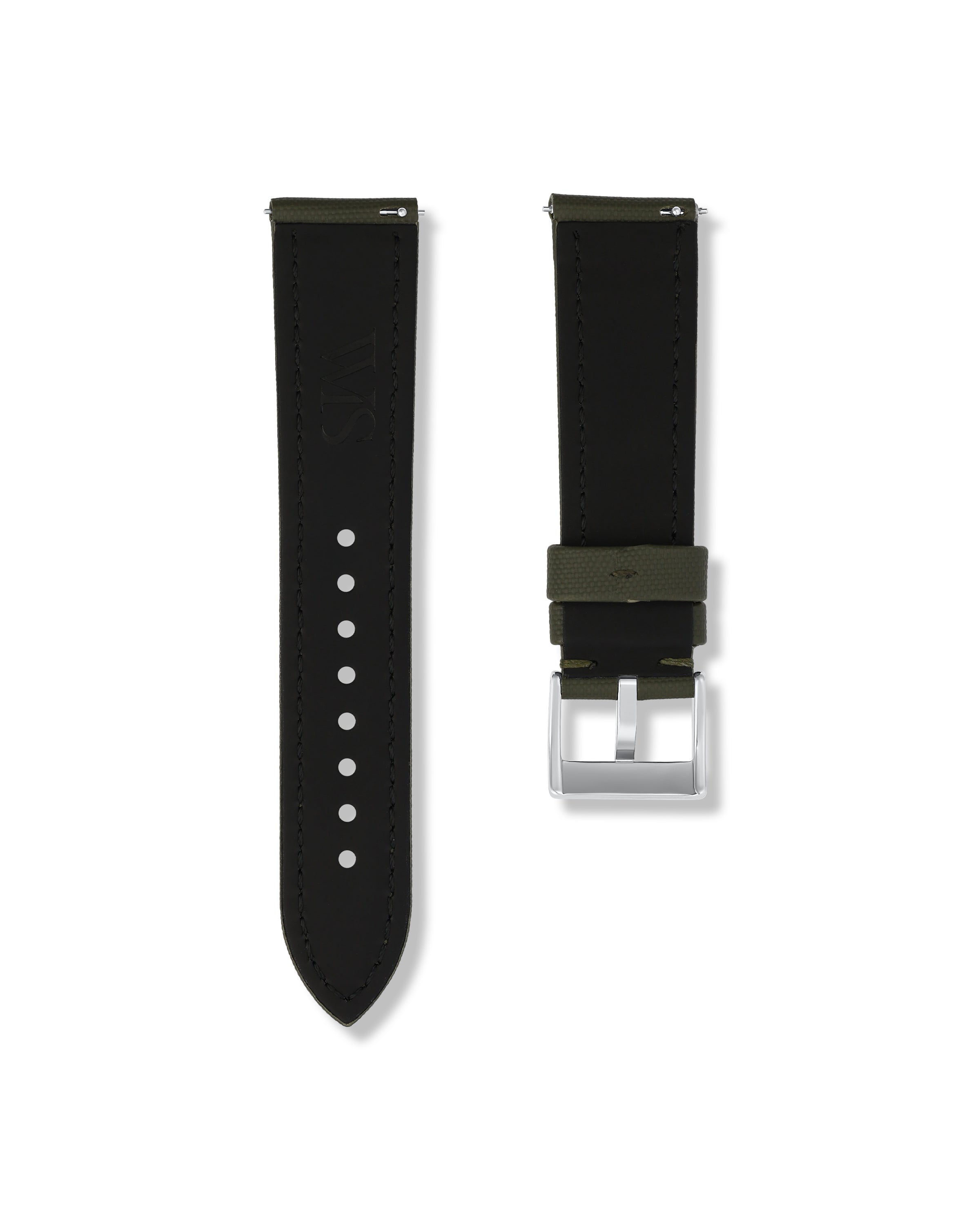 Army Green Sailcloth Strap 22mm