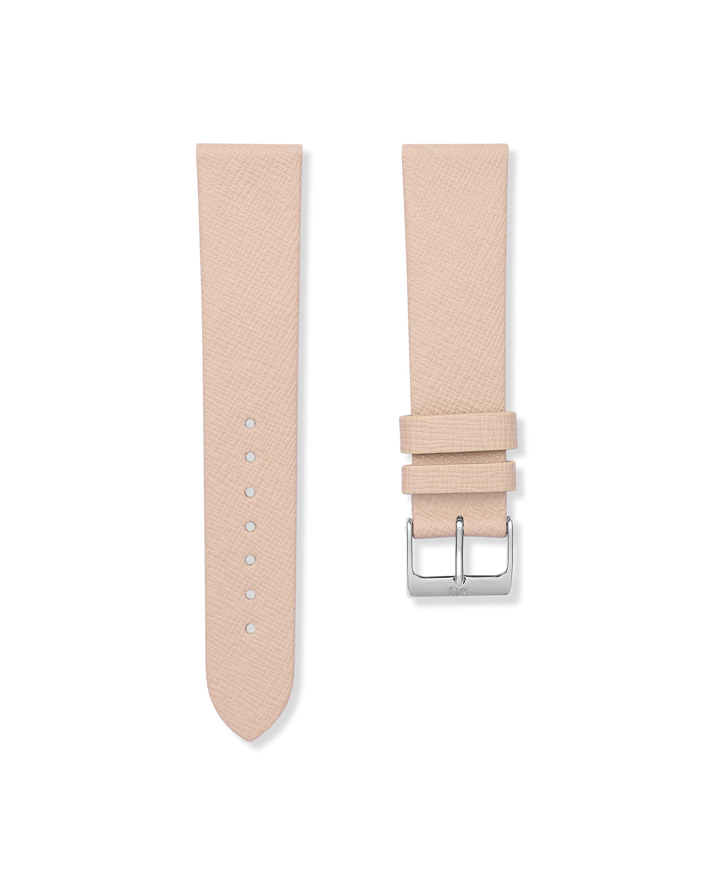 Beige Saffiano Leather Watch Strap 20mm