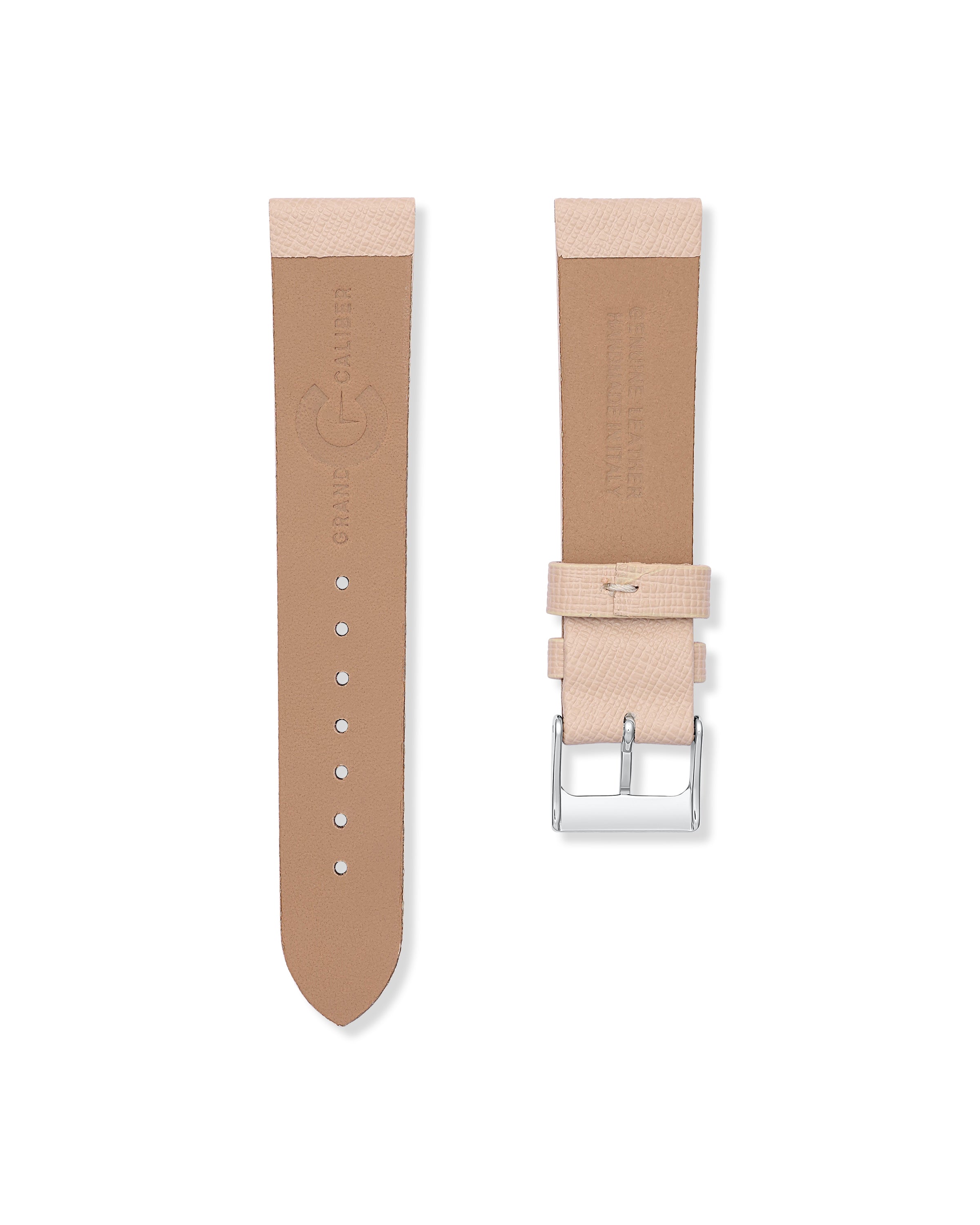 Beige Saffiano Leather Watch Strap 20mm