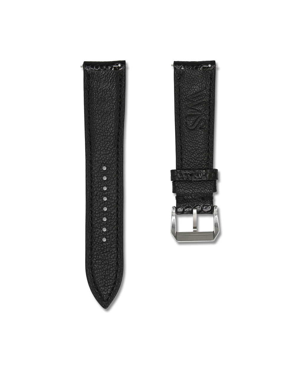 Black Bespoke Ostrich Shin Leather Watch Strap 20mm