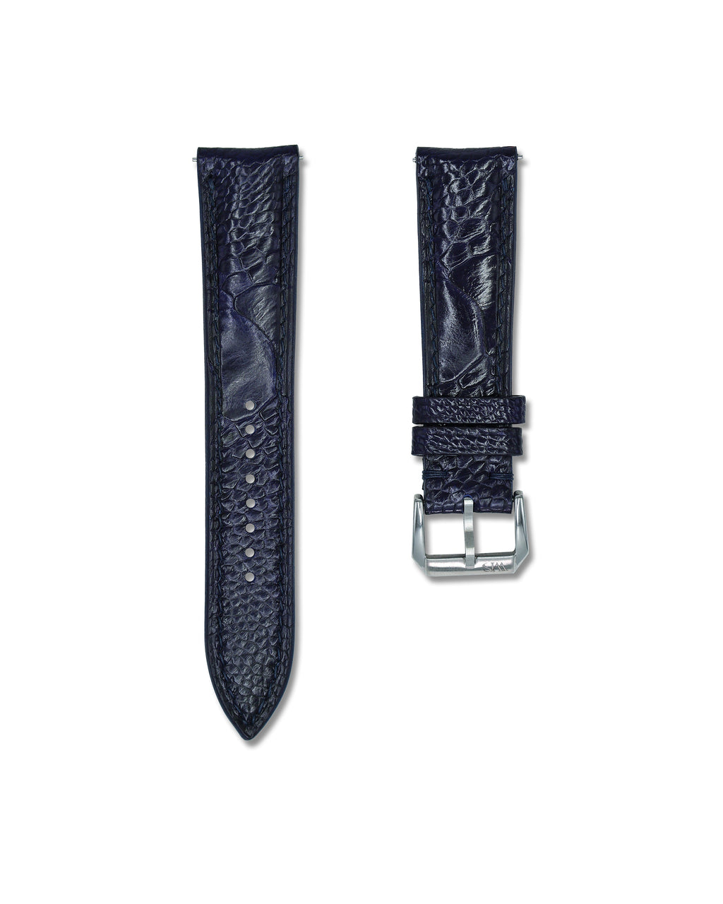 Midnight Blue Bespoke Ostrich Shin Leather Watch Strap 20mm