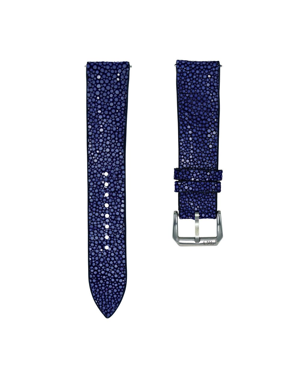 Blue Bespoke Stingray Leather Watch Strap 22mm