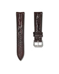Chocolate Burgundy Brown Bespoke Ostrich Shin Leather Watch Strap 20mm