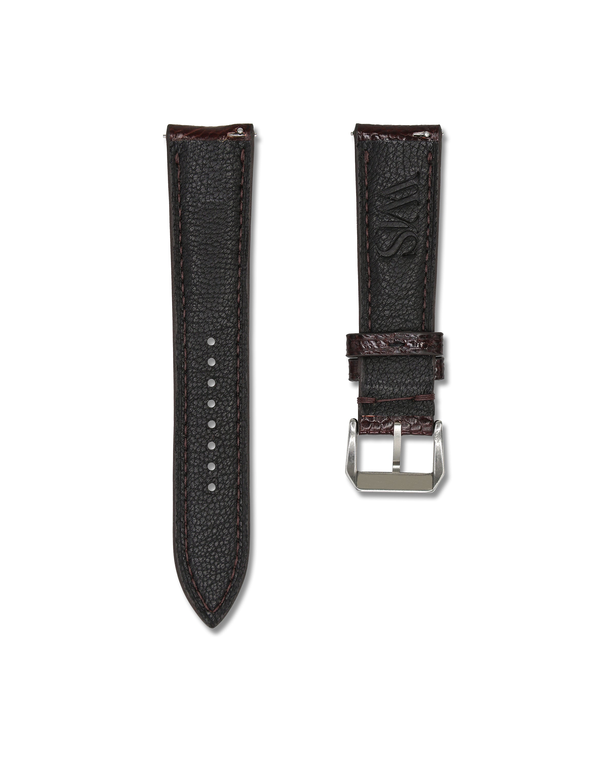 Chocolate Burgundy Brown Bespoke Ostrich Shin Leather Watch Strap 24mm