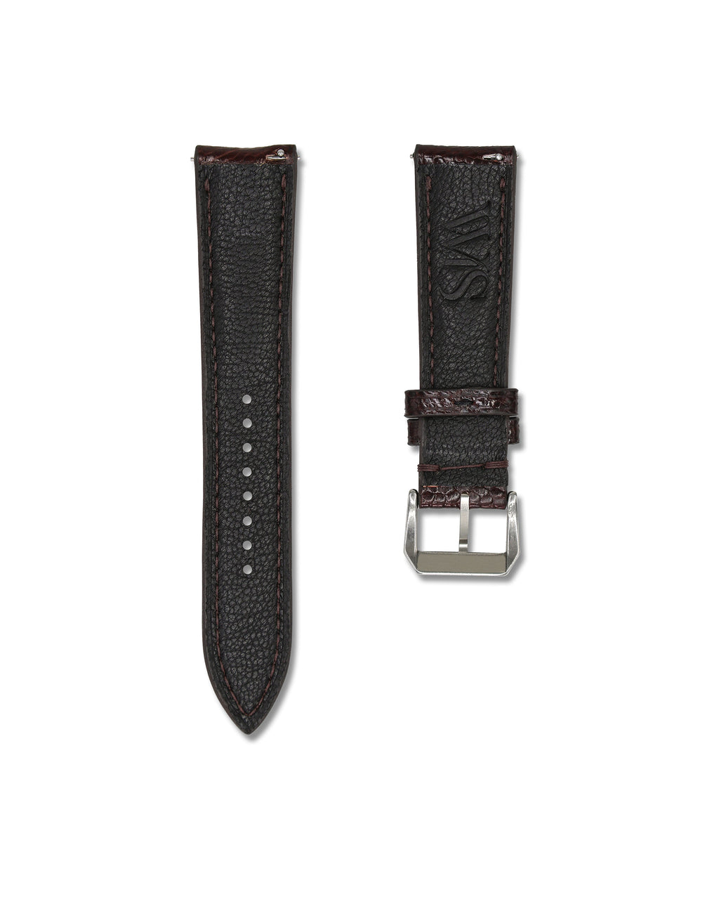 Chocolate Burgundy Brown Bespoke Ostrich Shin Leather Watch Strap 22mm