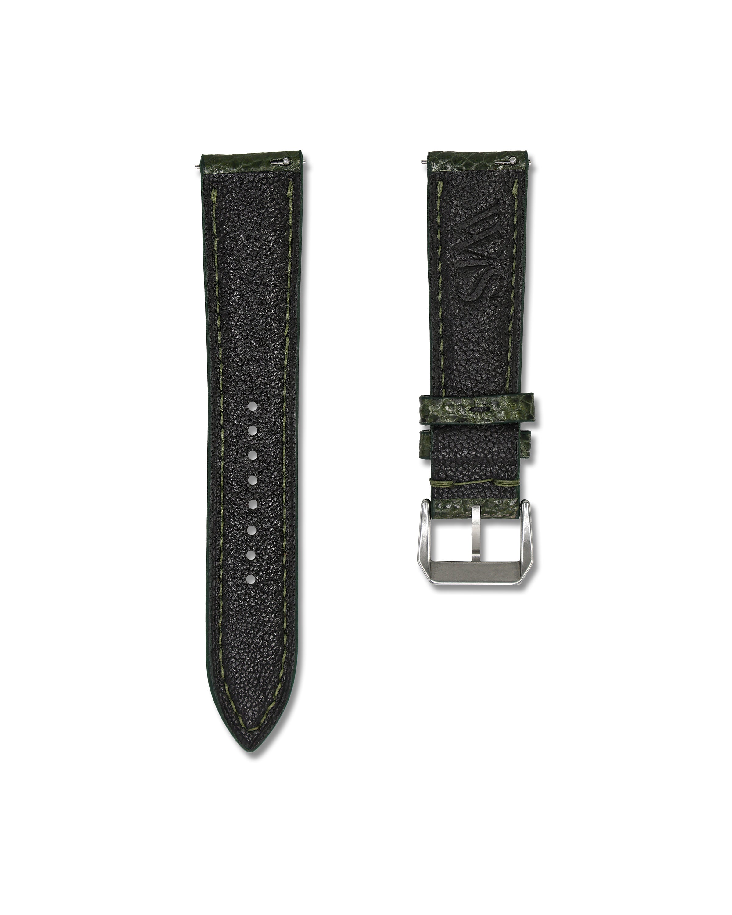 Emerald Green Bespoke Ostrich Shin Leather Watch Strap 22mm