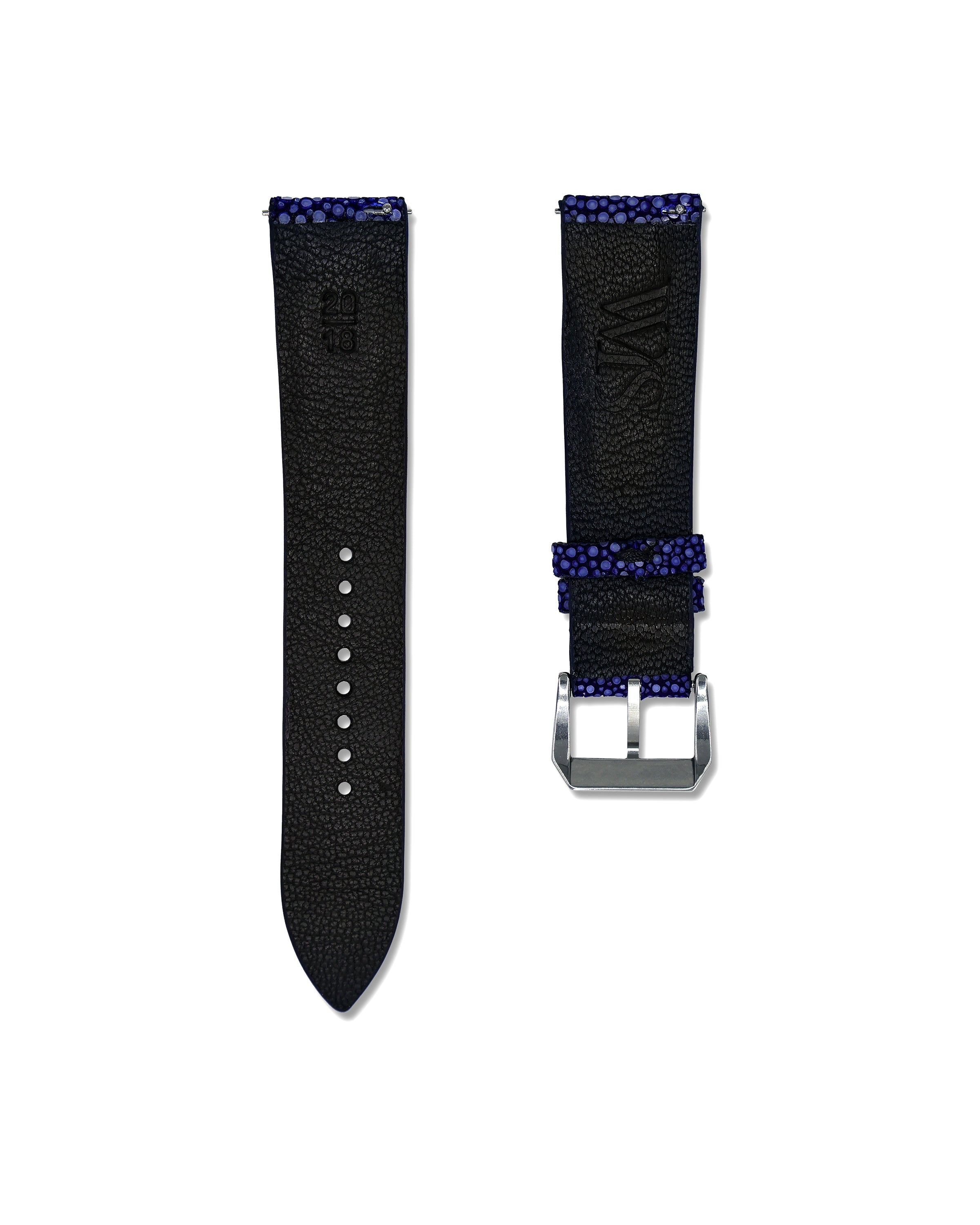 Blue Bespoke Stingray Leather Watch Strap 20mm