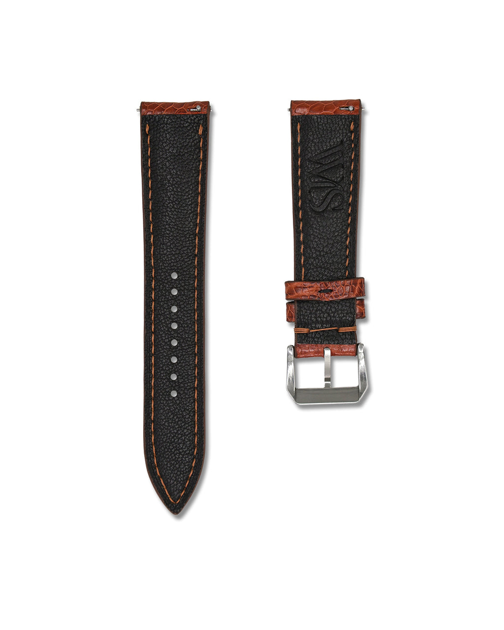 Cognac Brown Bespoke Ostrich Shin Leather Watch Strap 20mm
