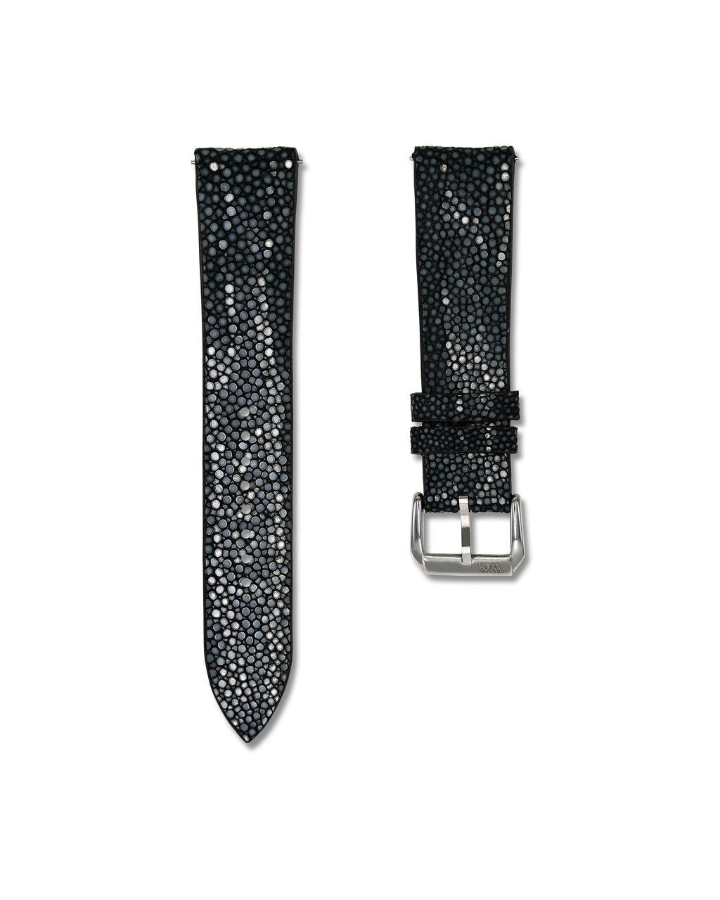 Black Bespoke Stingray Leather Watch Strap 22mm