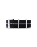 Black with Khaki Stripe Woven Nylon Strap 24mm