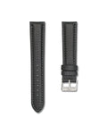 Carbon Fiber Grey Stitched Leather Watch Strap 20mm